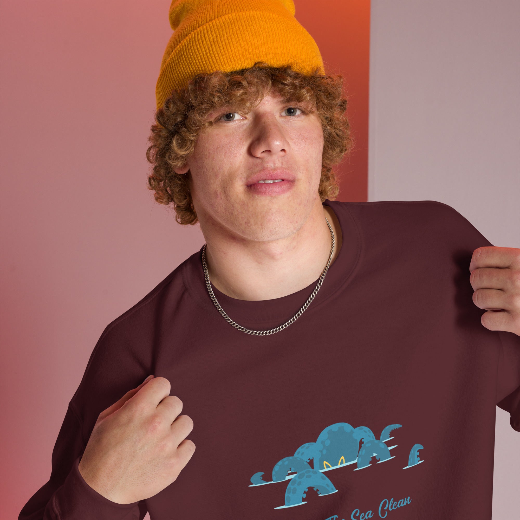 Unisex Sweatshirt Octopus Blue on dark colors