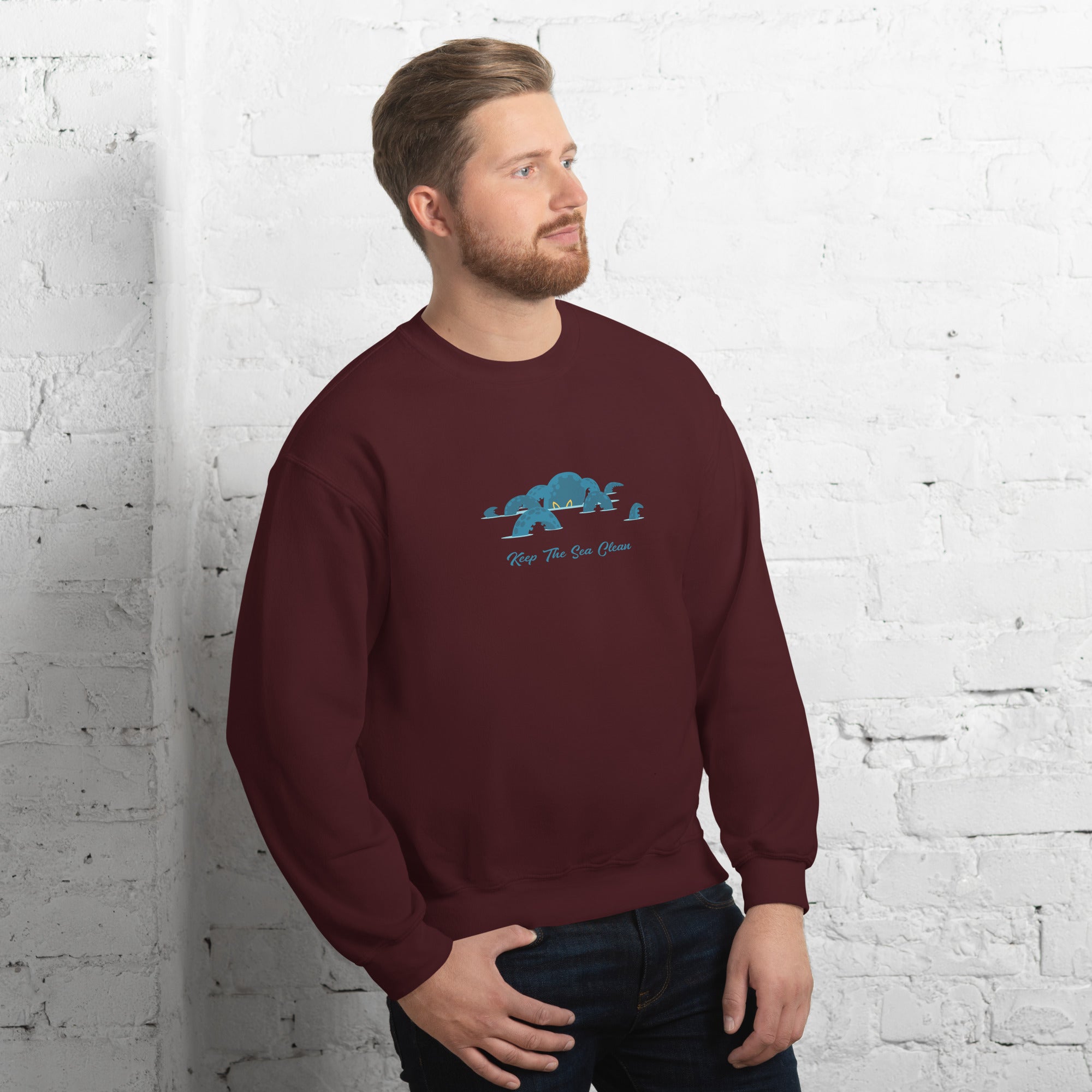 Unisex Sweatshirt Octopus Blue on dark colors