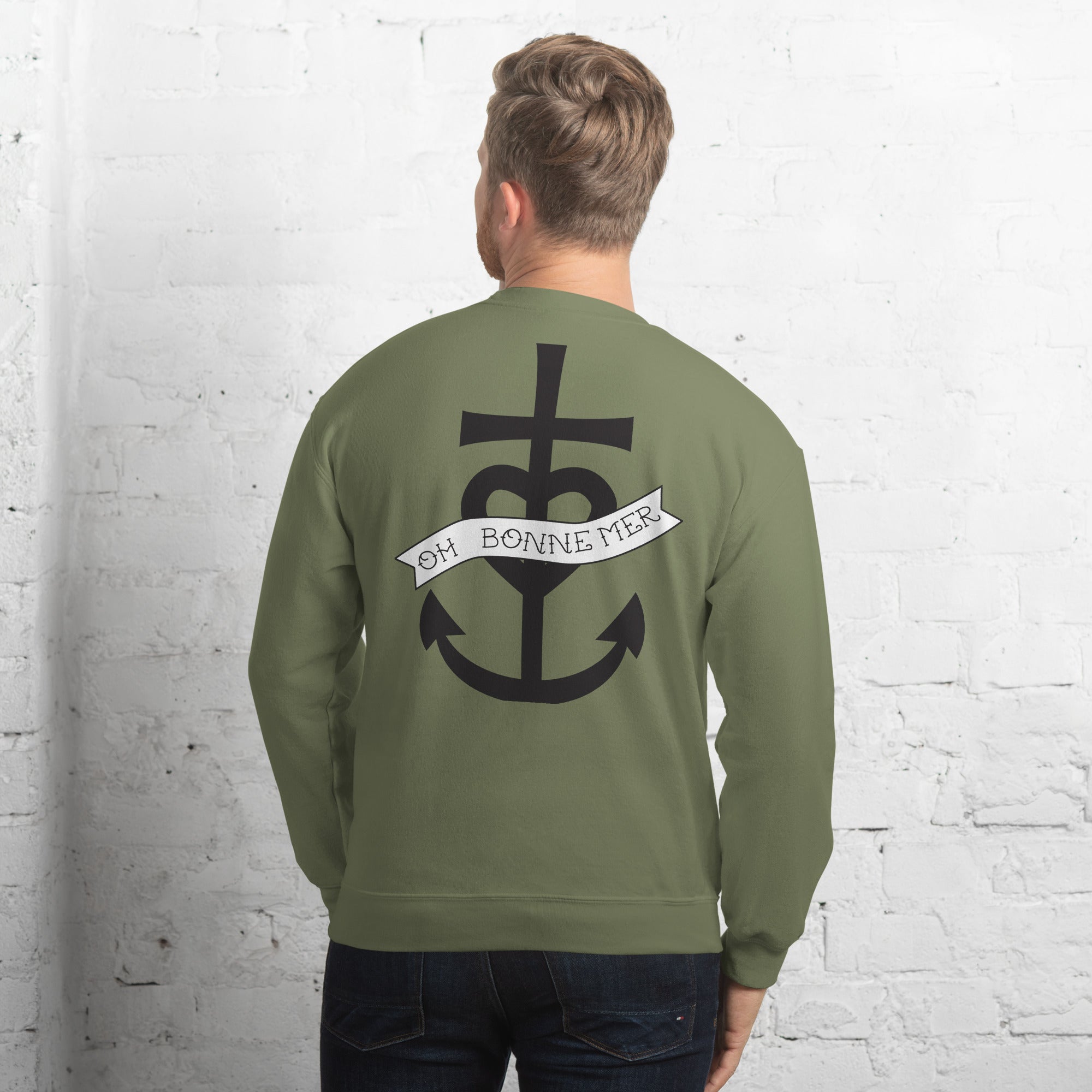 Sweat Unisexe à Col Rond Oh Bonne Mer 1 (face & dos)