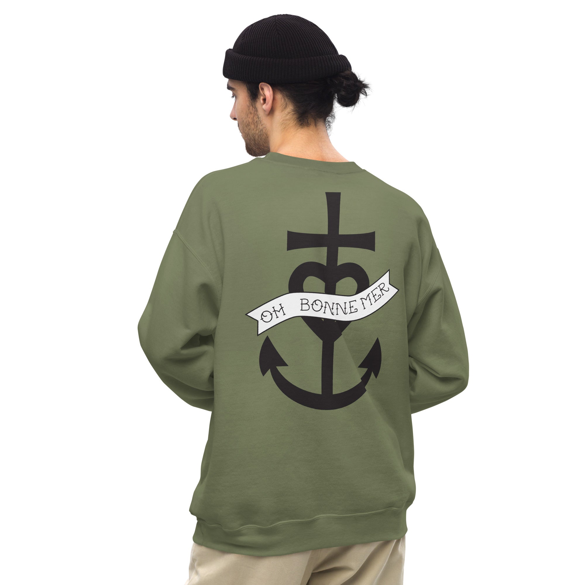 Sweat Unisexe à Col Rond Oh Bonne Mer 1 (face & dos)