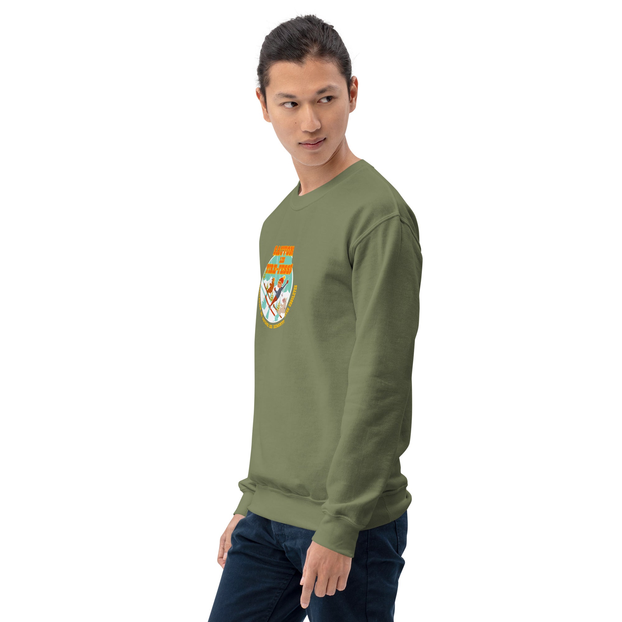 Sweat Unisexe à Col Rond Sauvons les Tires-fesses sur couleurs foncées (face & dos)