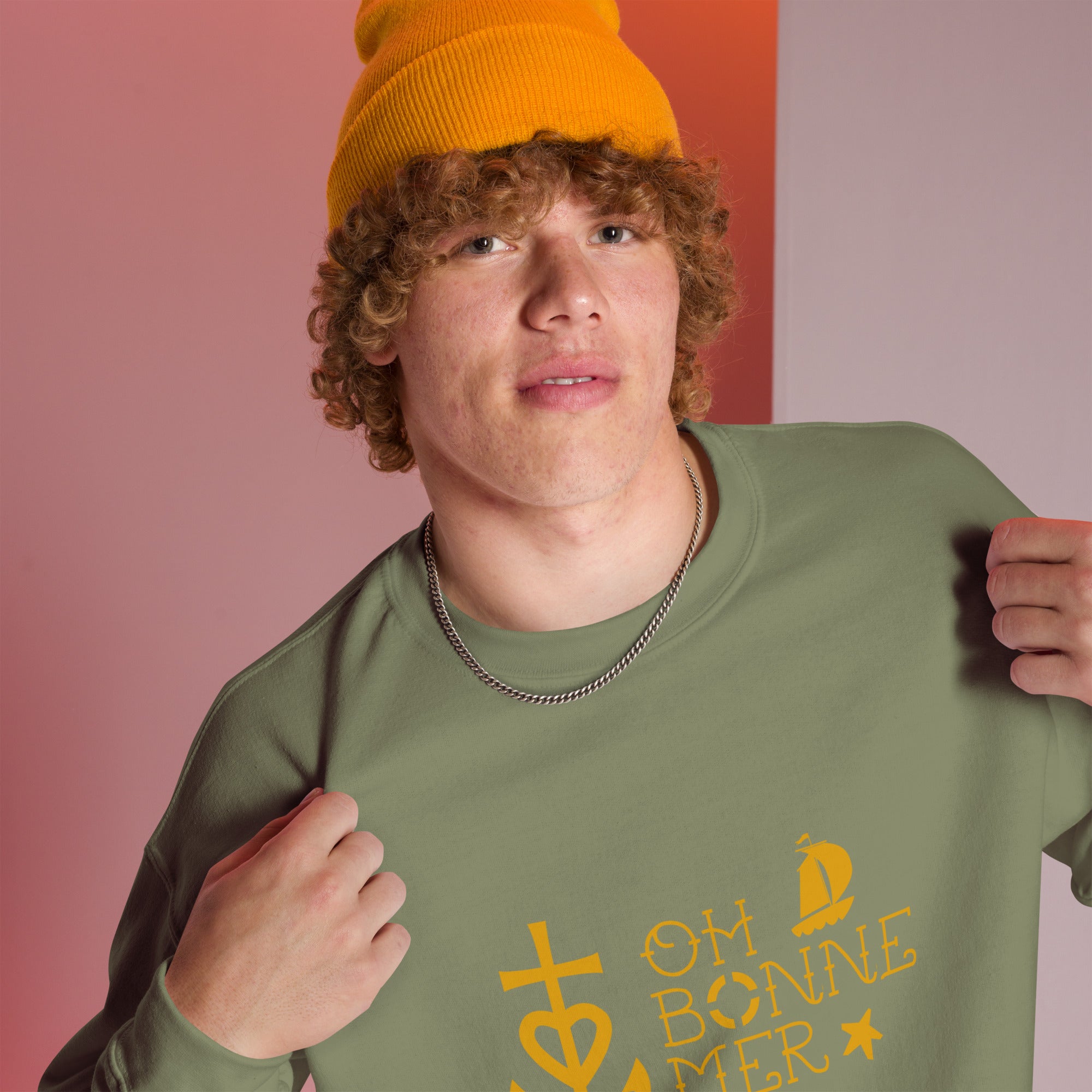 Sweat Unisexe à Col Rond Oh Bonne Mer 2 sur couleurs foncées