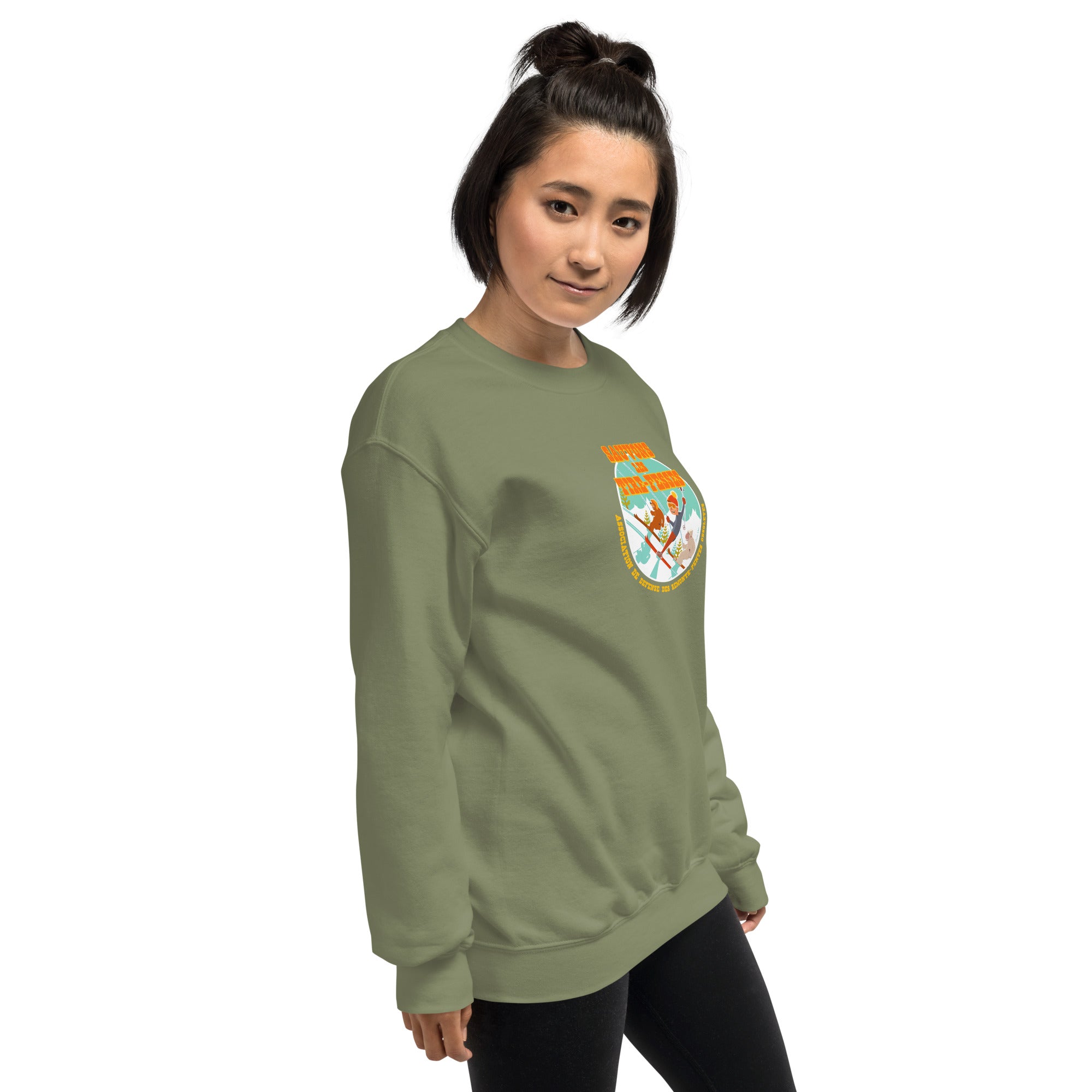 Sweat Unisexe à Col Rond Sauvons les Tires-fesses sur couleurs foncées (face & dos)