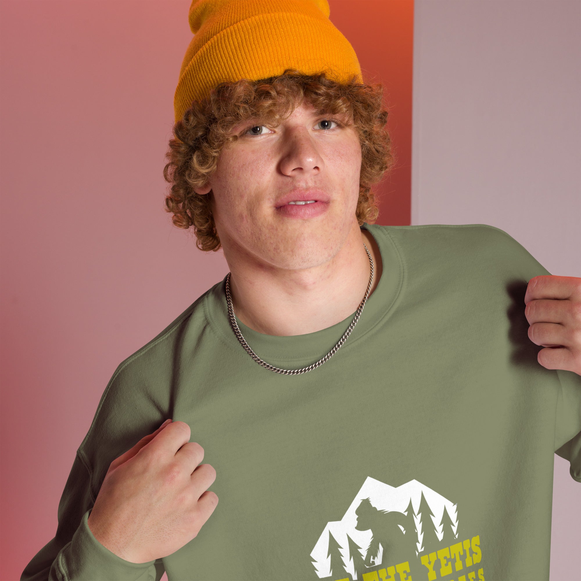 Unisex Sweatshirt Save the Yetis, Plant more Trees on dark colors