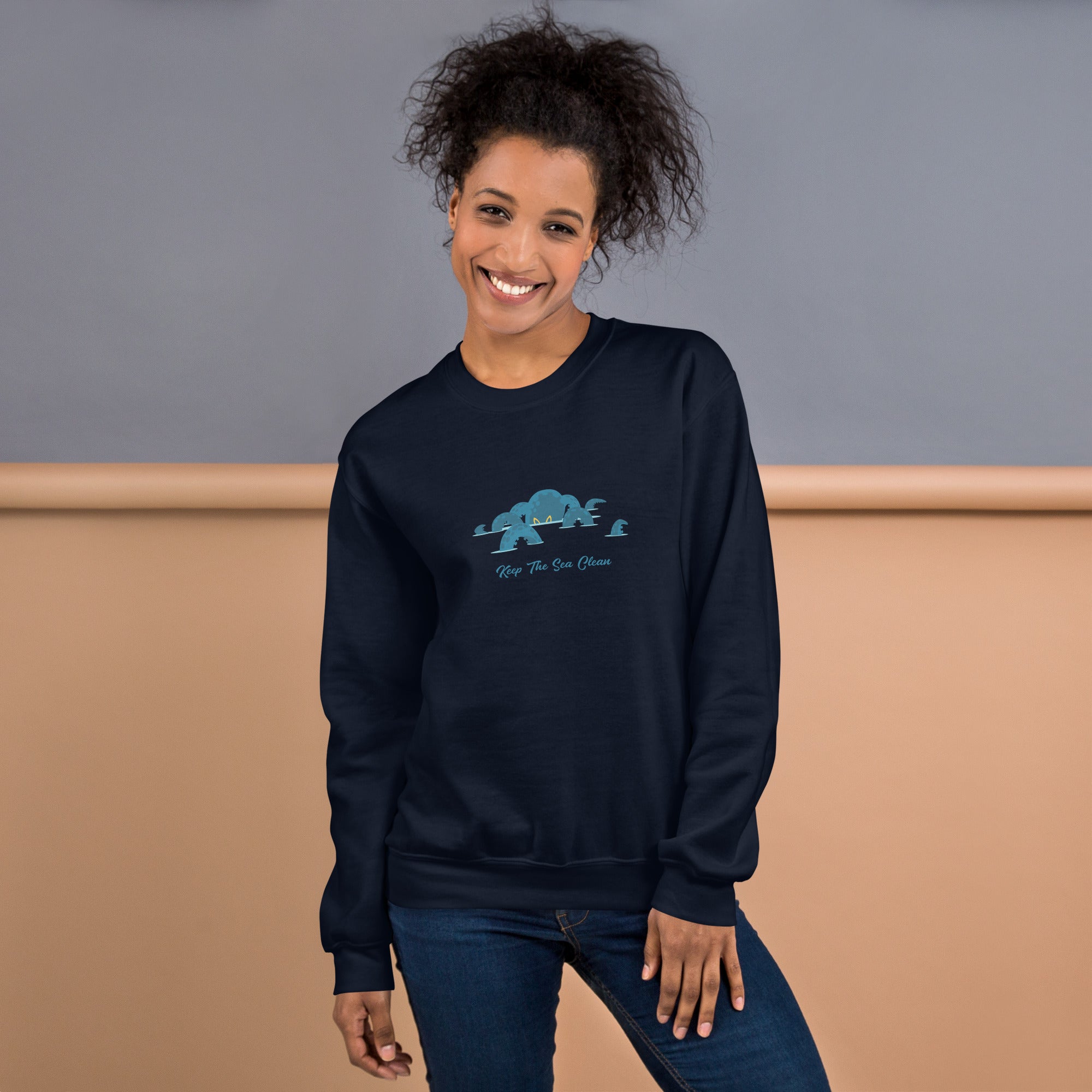 Unisex Sweatshirt Octopus Blue on dark colors