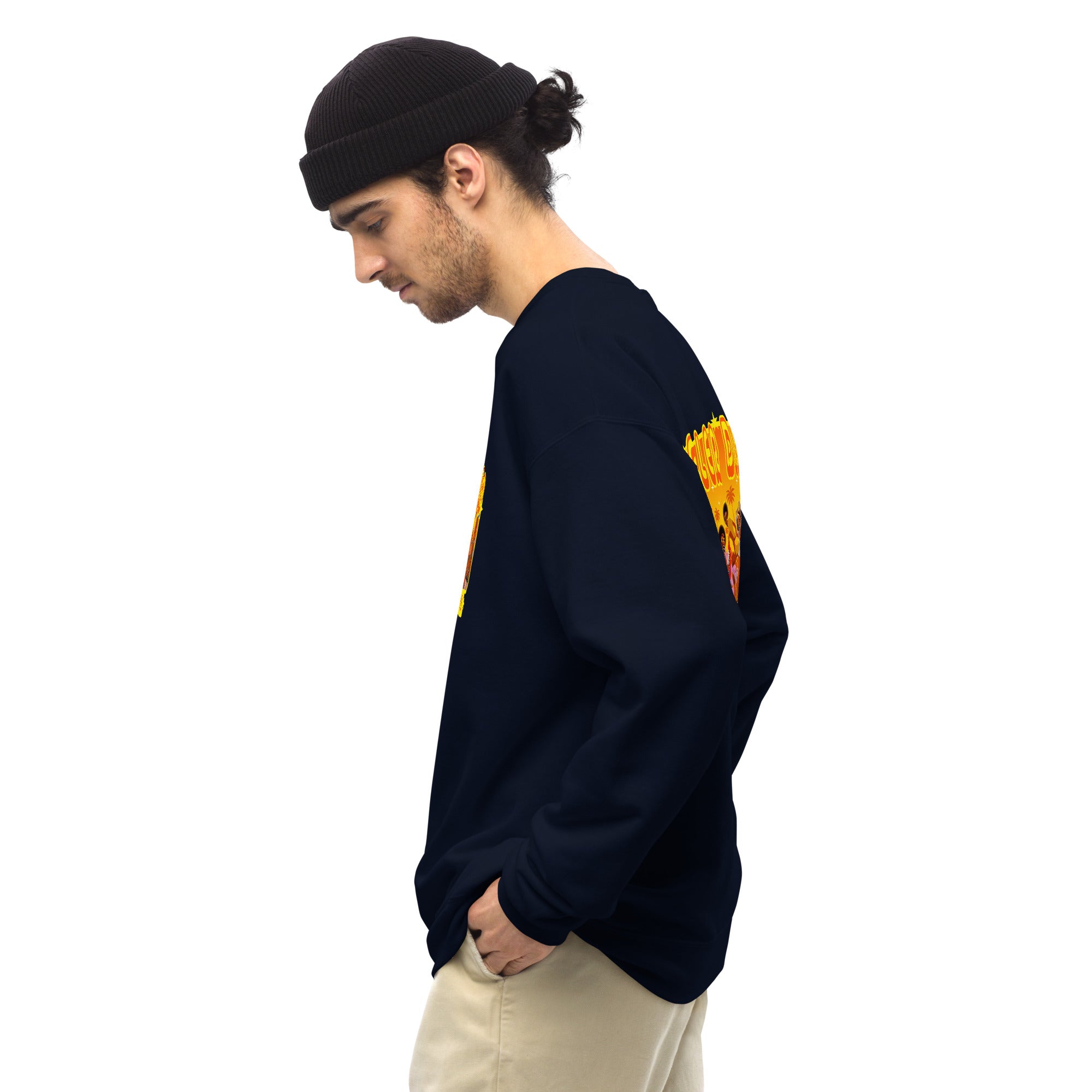 Sweat Unisexe à Col Rond Roller Disco 1975 sur couleurs foncées (face & dos)