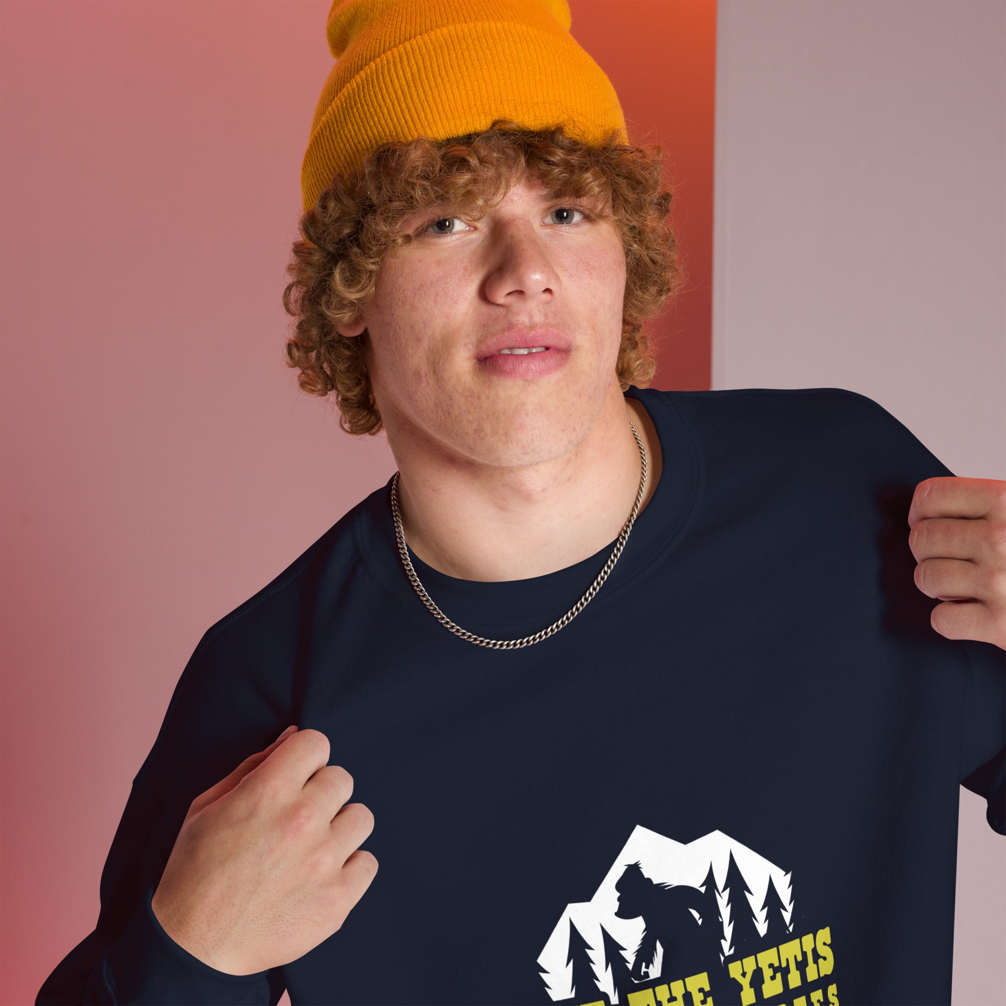 Unisex Sweatshirt Save the Yetis, Plant more Trees on dark colors