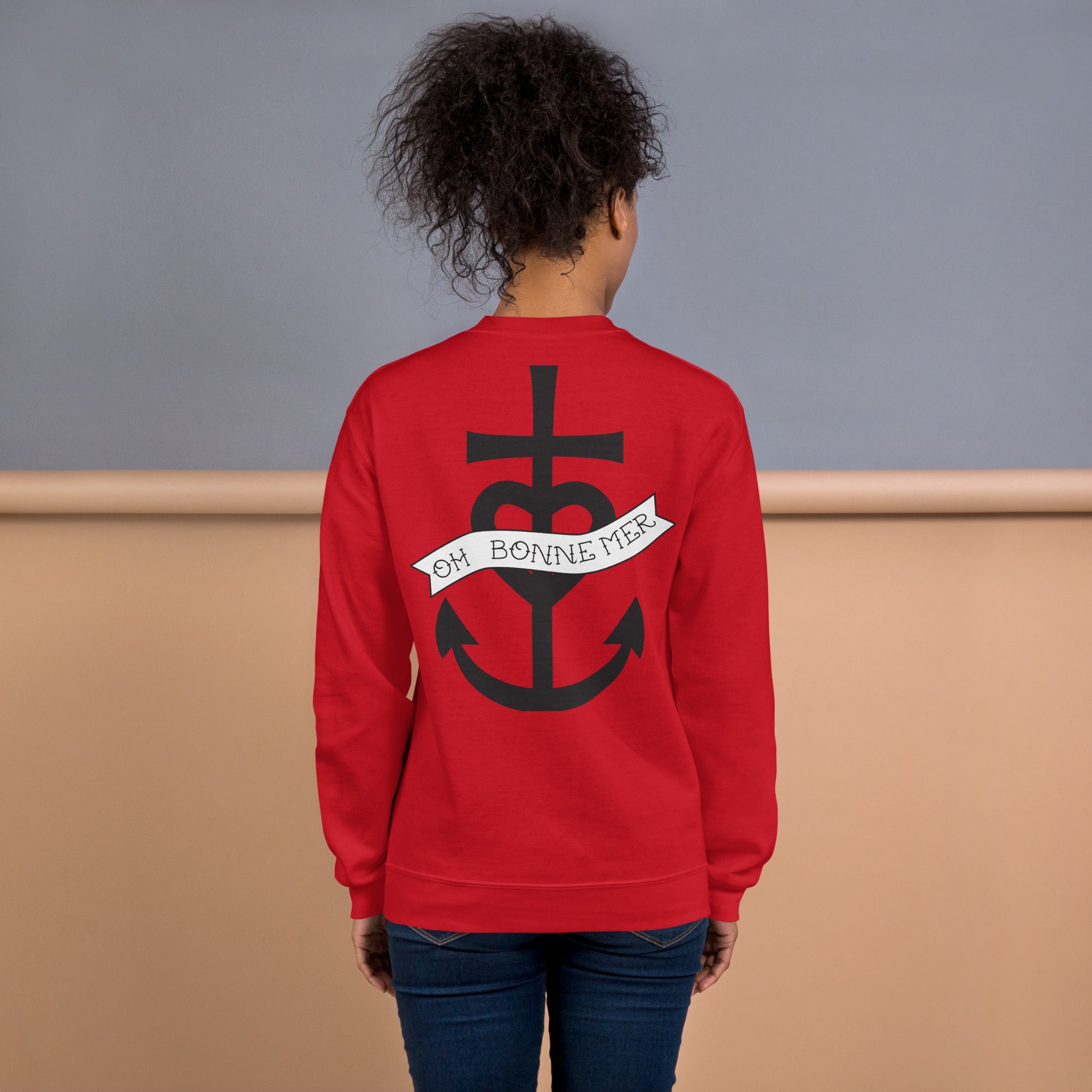 Sweat Unisexe à Col Rond Oh Bonne Mer 1 (face & dos)