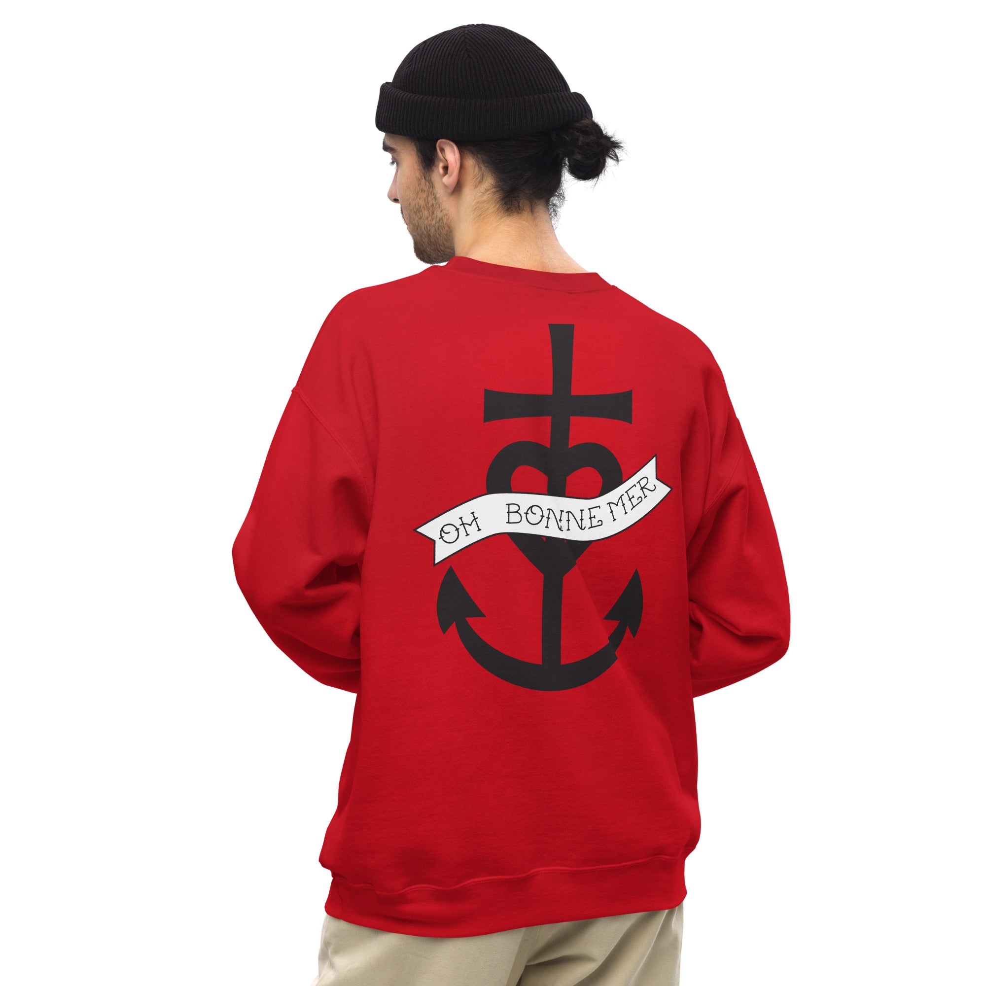 Sweat Unisexe à Col Rond Oh Bonne Mer 1 (face & dos)