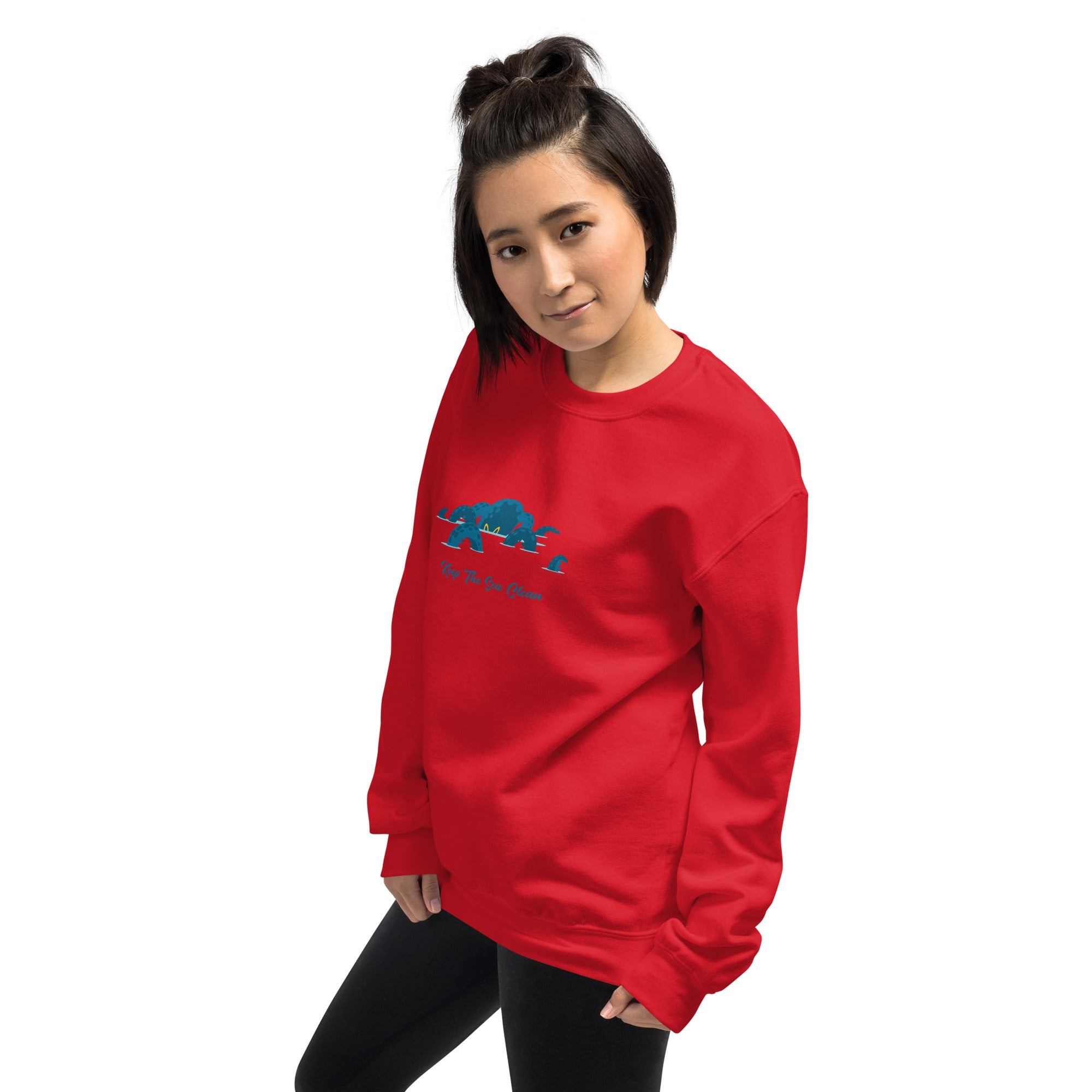 Sweat Unisexe à Col Rond Octopus Blue sur couleurs claires