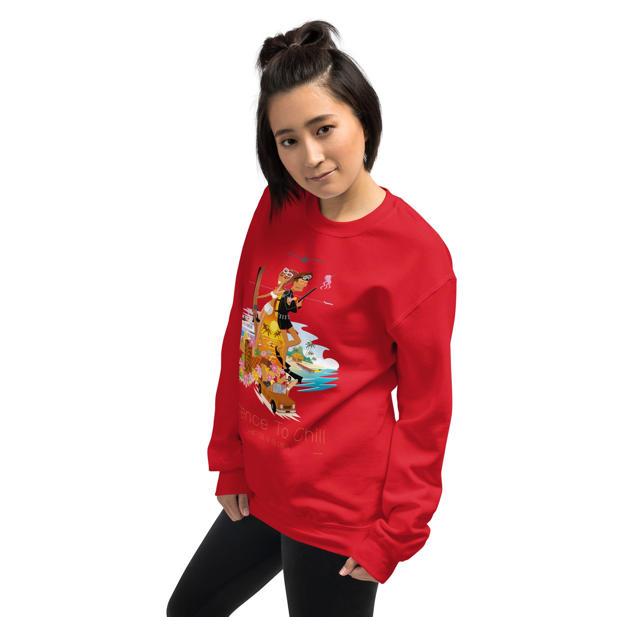 Sweat Unisexe à Col Rond License to Chill Vamos a la Playa sur couleurs claires