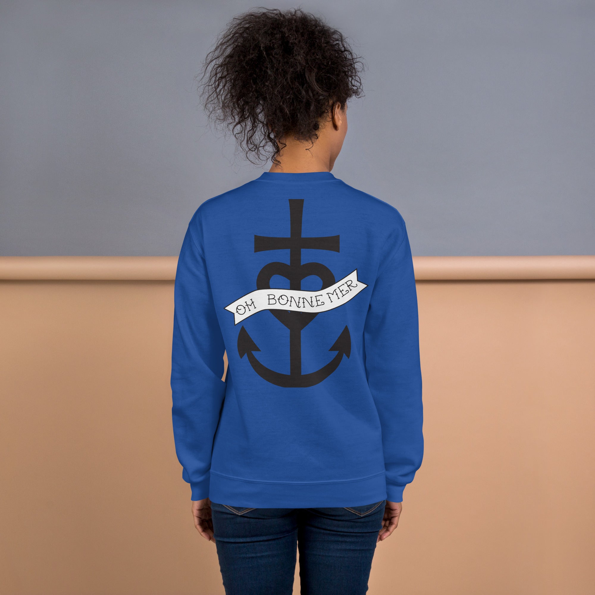 Sweat Unisexe à Col Rond Oh Bonne Mer 1 (face & dos)