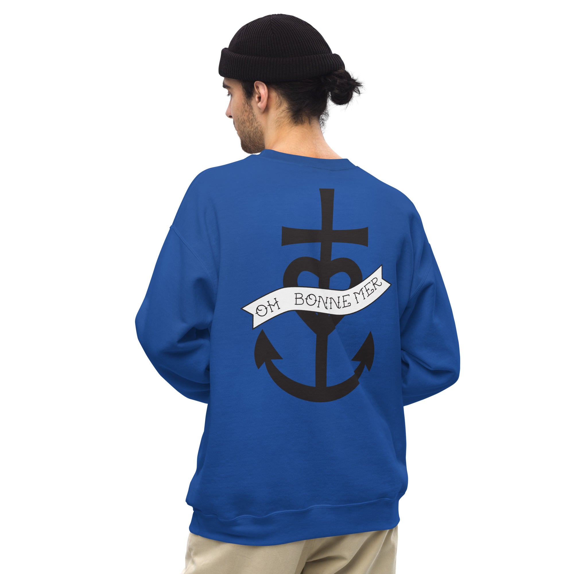 Sweat Unisexe à Col Rond Oh Bonne Mer 1 (face & dos)
