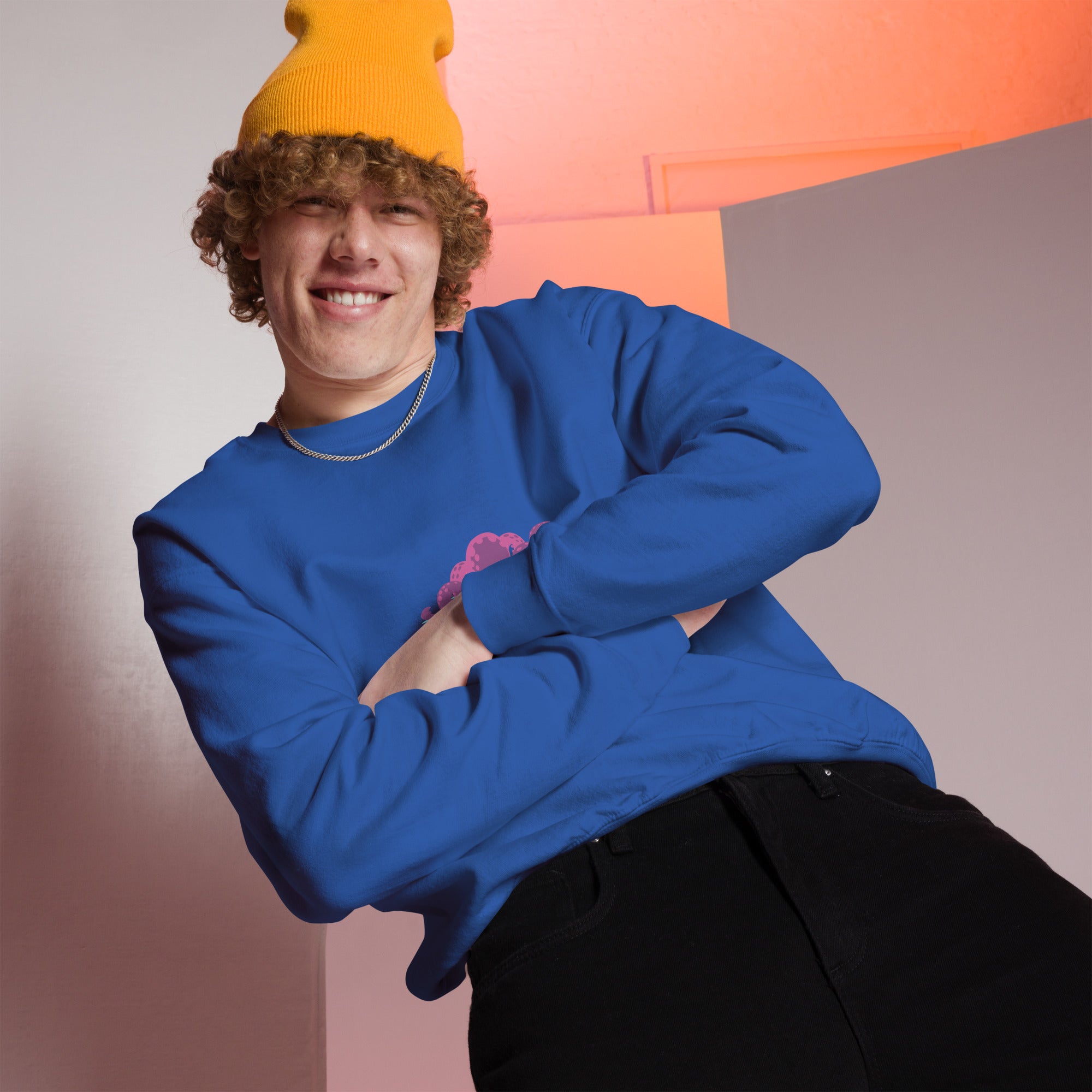 Sweat Unisexe à Col Rond Octopus Purple sur couleurs claires