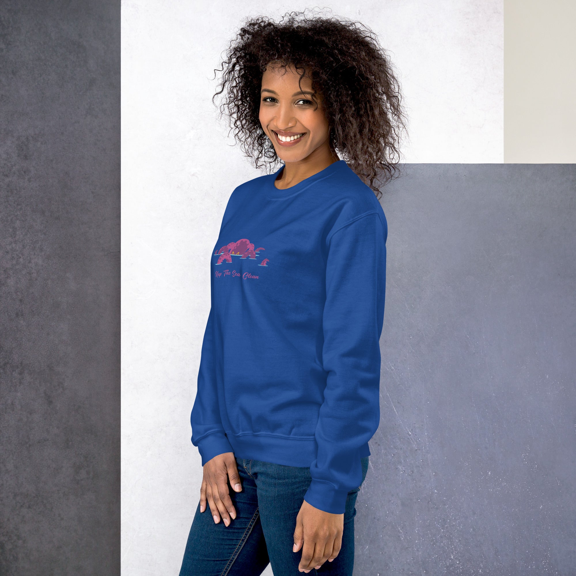 Sweat Unisexe à Col Rond Octopus Purple sur couleurs claires