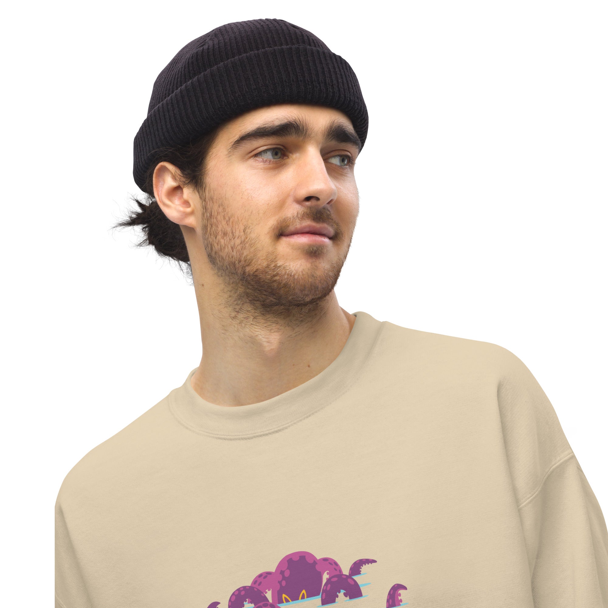 Sweat Unisexe à Col Rond Octopus Purple sur couleurs claires