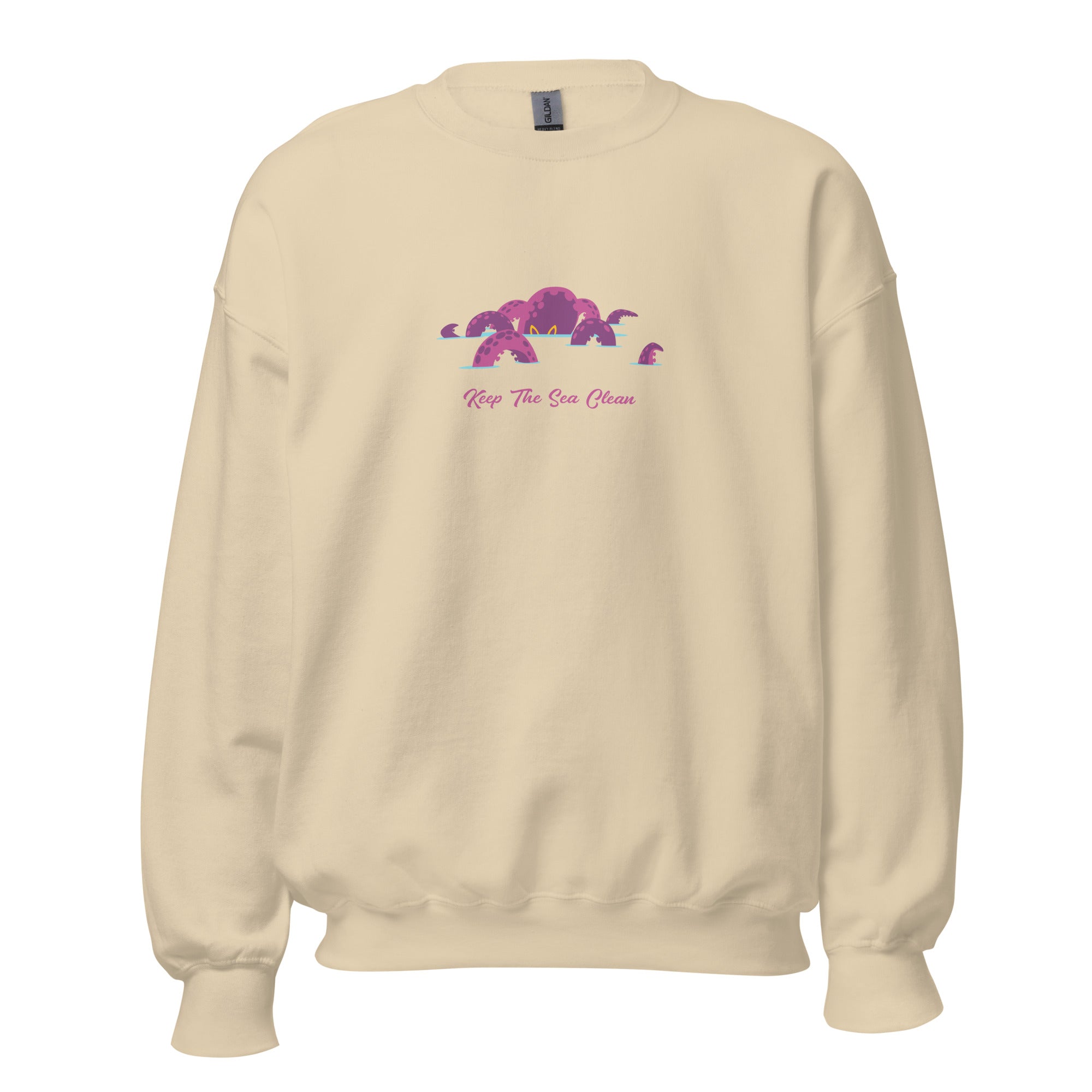 Sweat Unisexe à Col Rond Octopus Purple sur couleurs claires