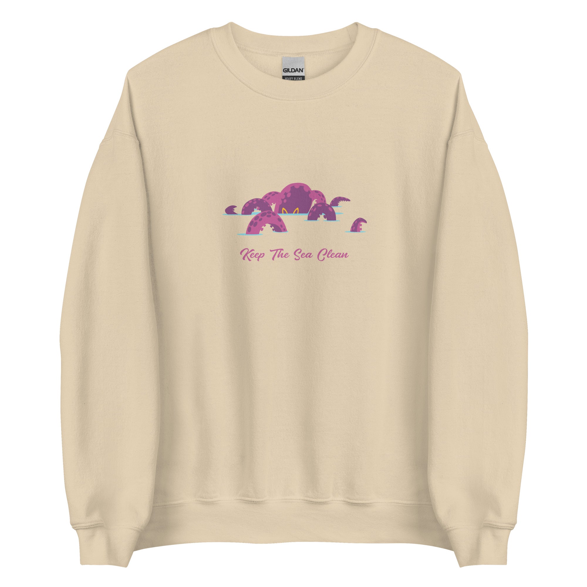 Sweat Unisexe à Col Rond Octopus Purple sur couleurs claires