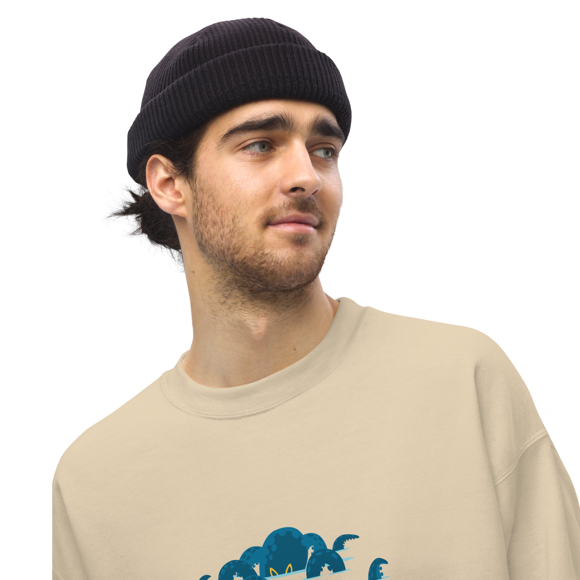 Sweat Unisexe à Col Rond Octopus Blue sur couleurs claires