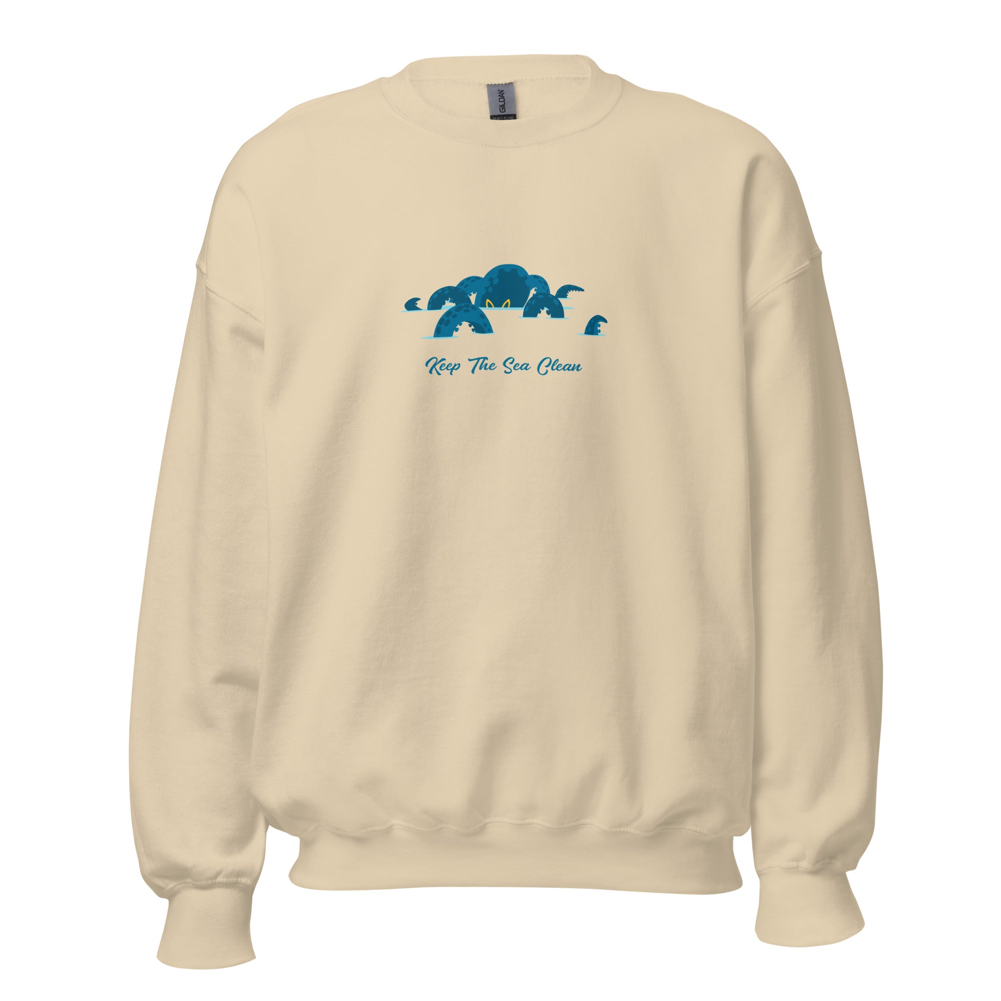 Sweat Unisexe à Col Rond Octopus Blue sur couleurs claires