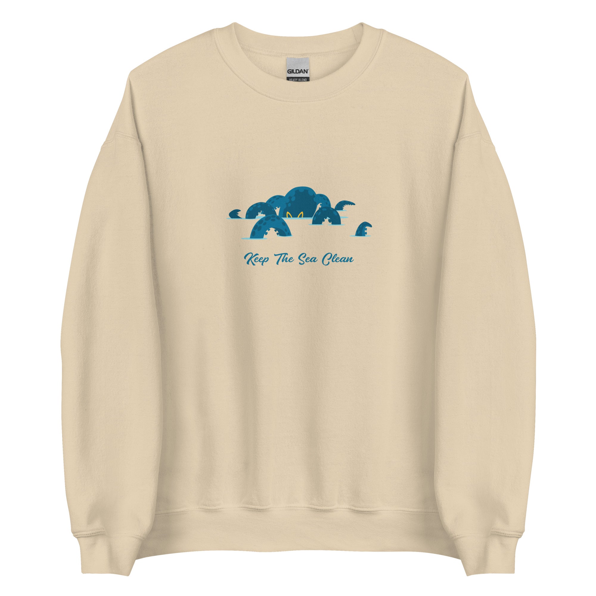 Sweat Unisexe à Col Rond Octopus Blue sur couleurs claires