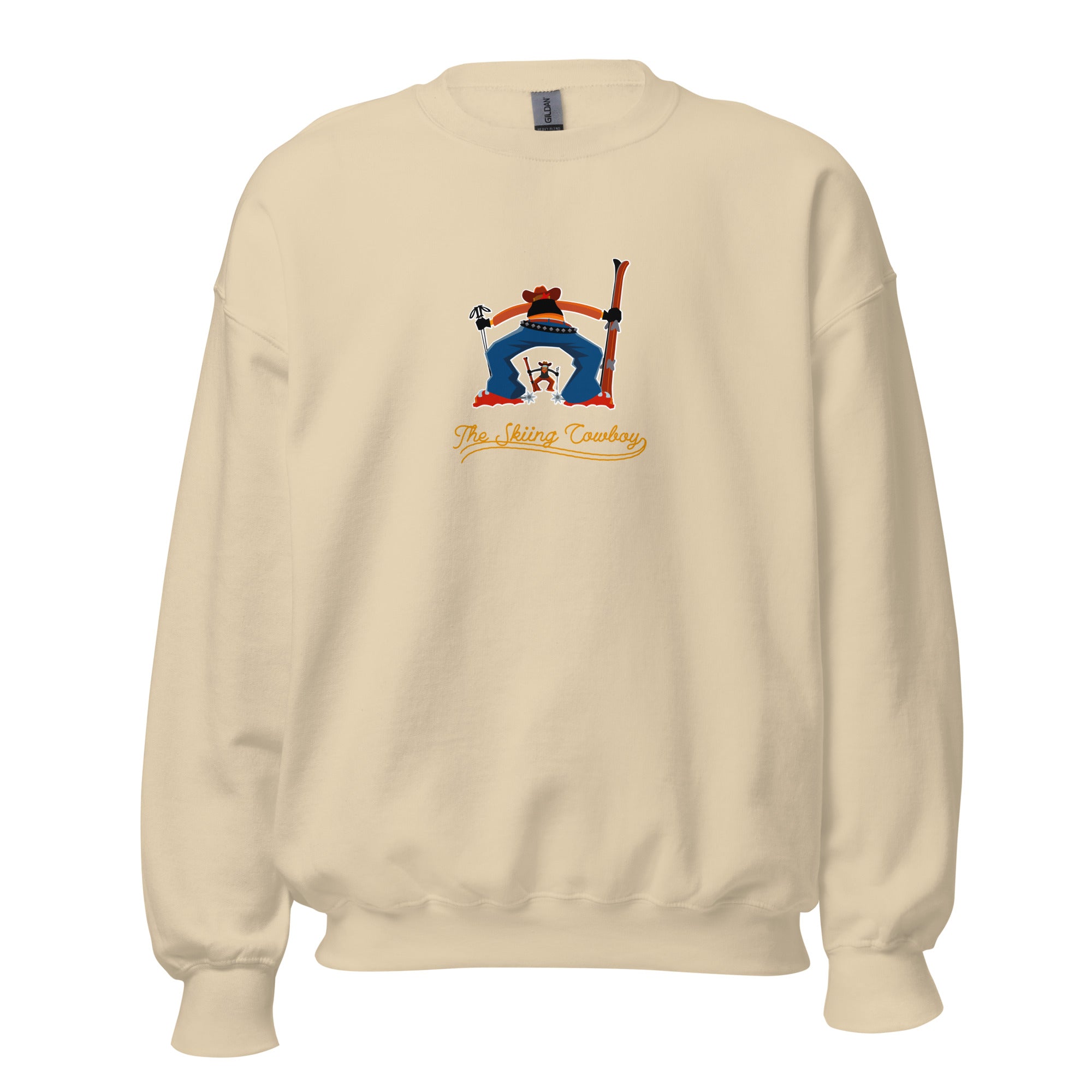 Sweat Unisexe à Col Rond Ski Fight at OK Corral Outline sur couleurs claires