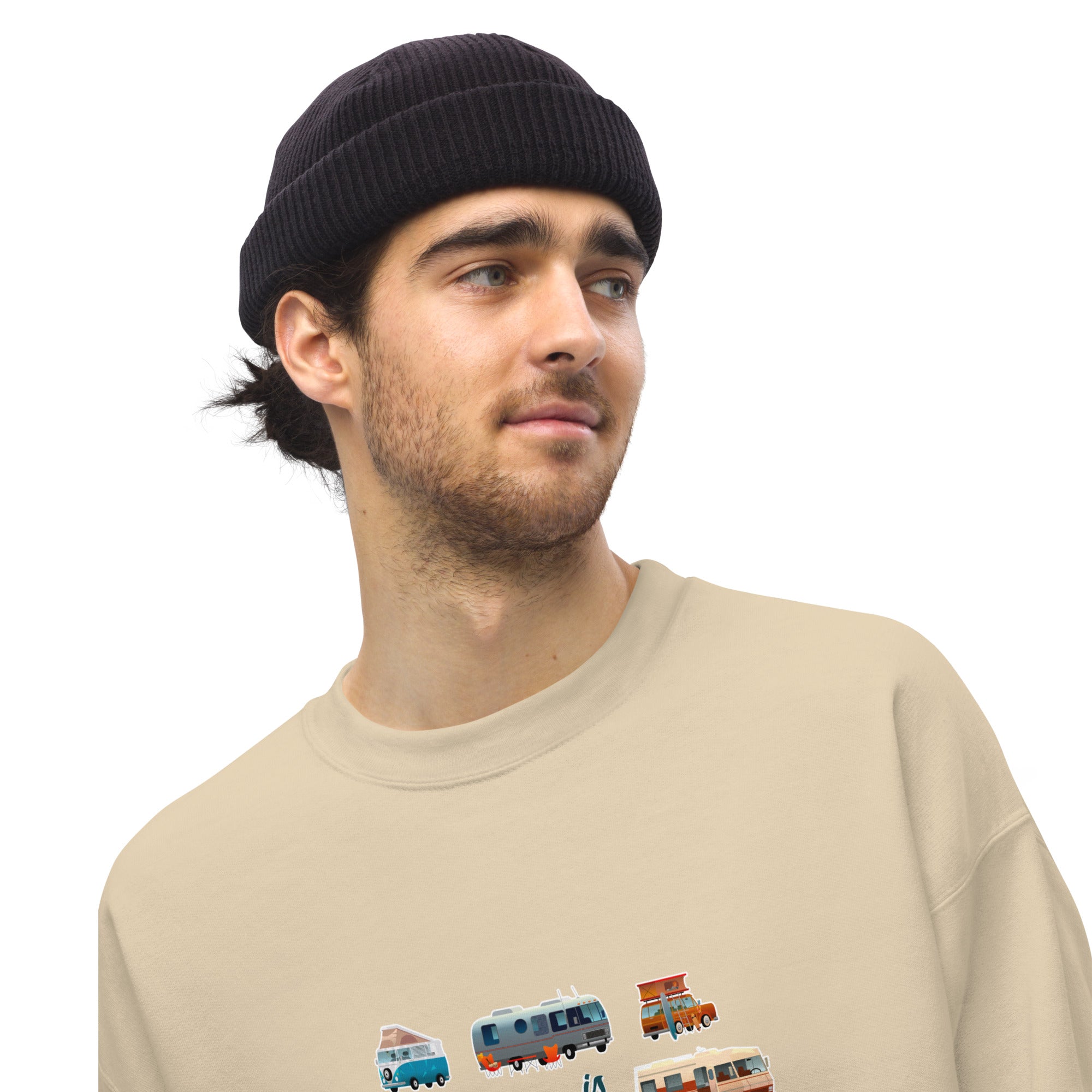 Sweat Unisexe à Col Rond Square Vintage Campers sur couleurs claires