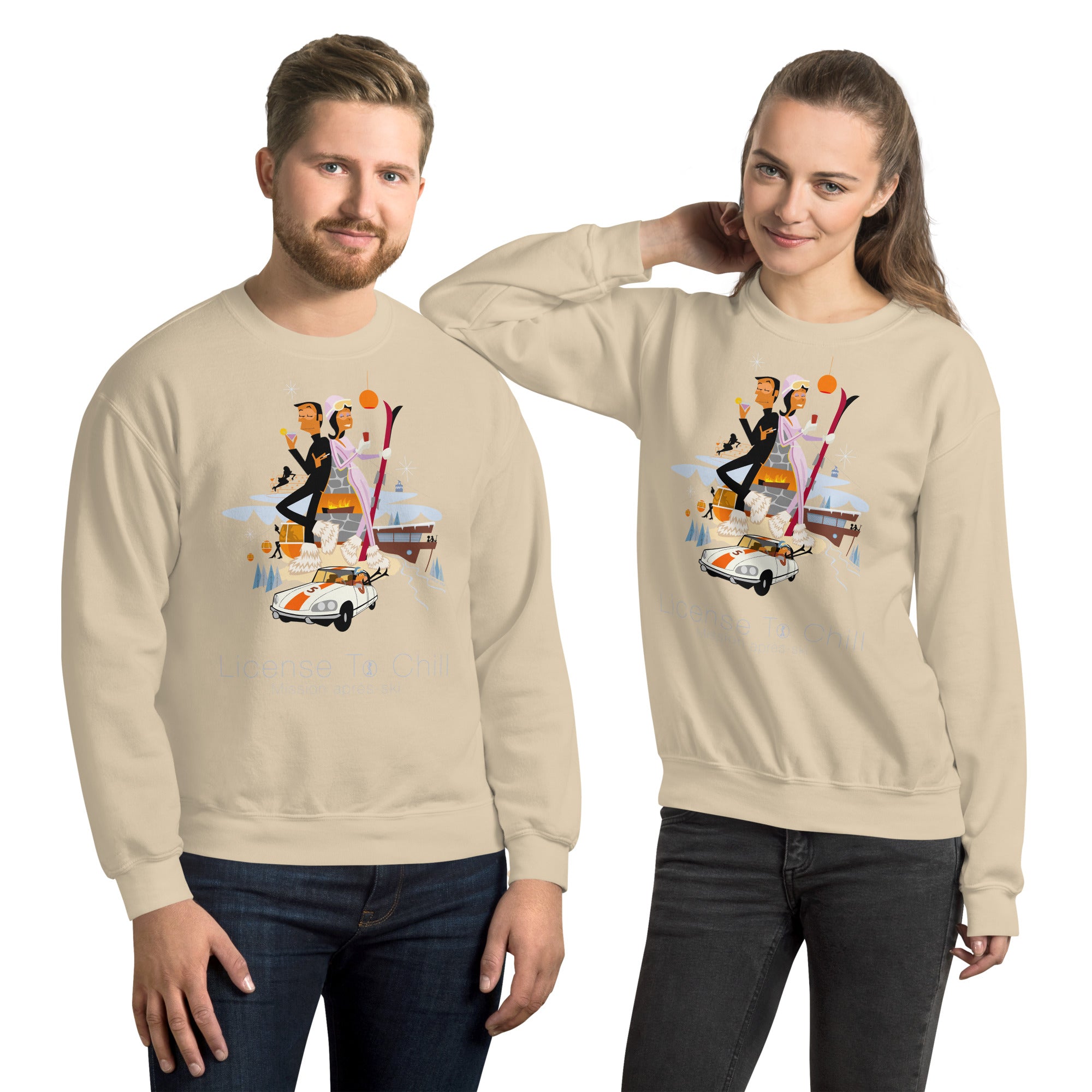 Unisex Sweatshirt License To Chill Mission Après-Ski on light colors