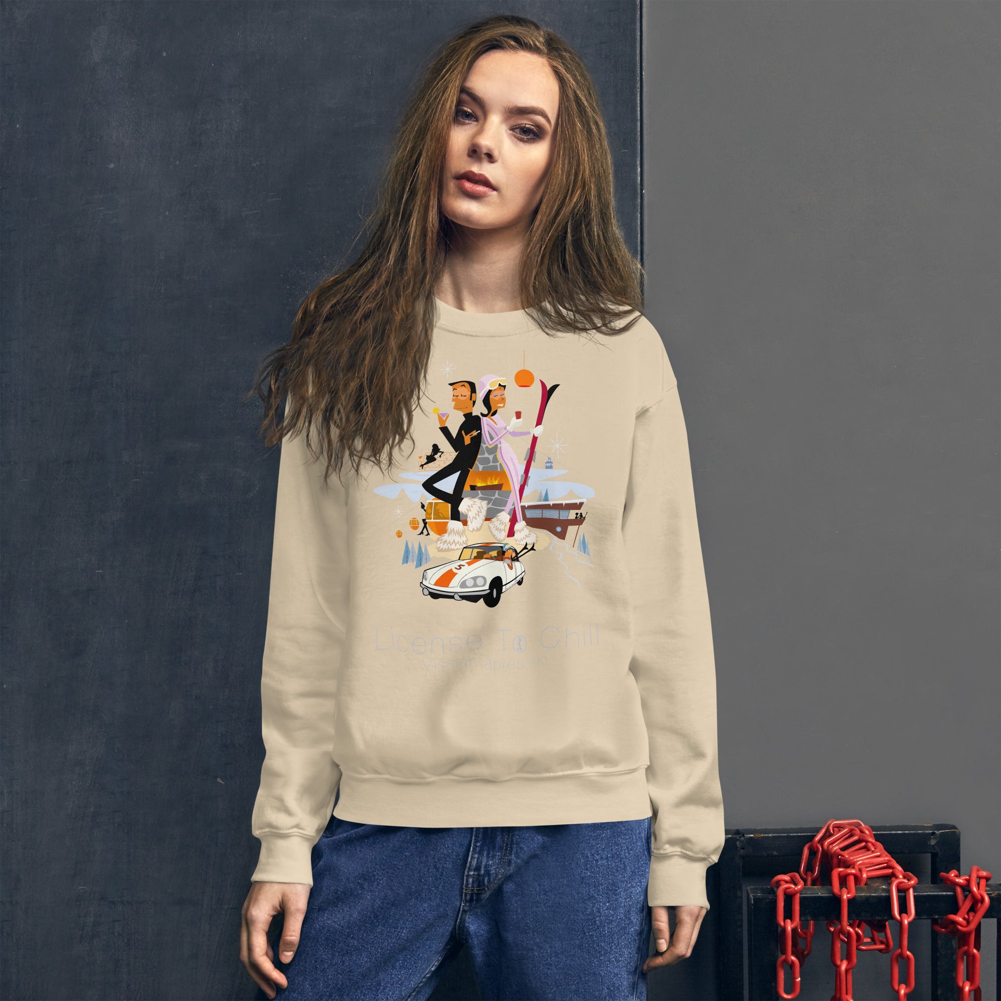 Unisex Sweatshirt License To Chill Mission Après-Ski on light colors
