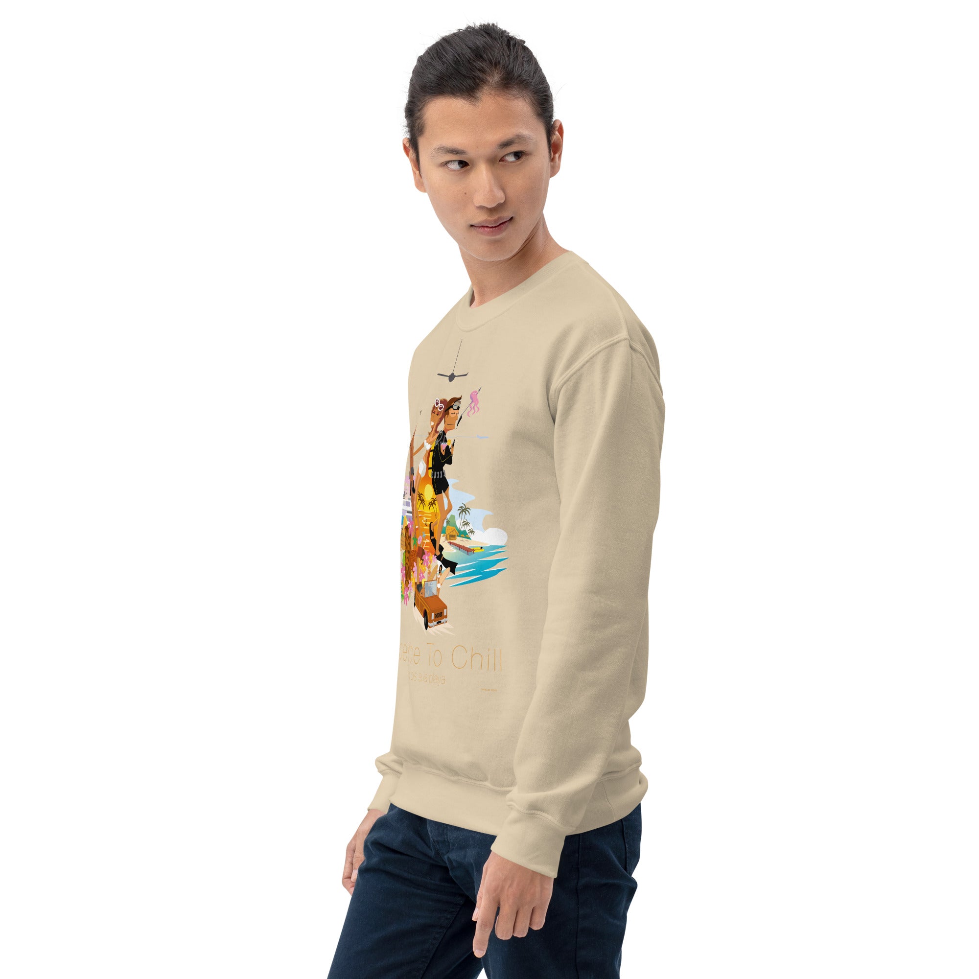 Sweat Unisexe à Col Rond License to Chill Vamos a la Playa sur couleurs claires