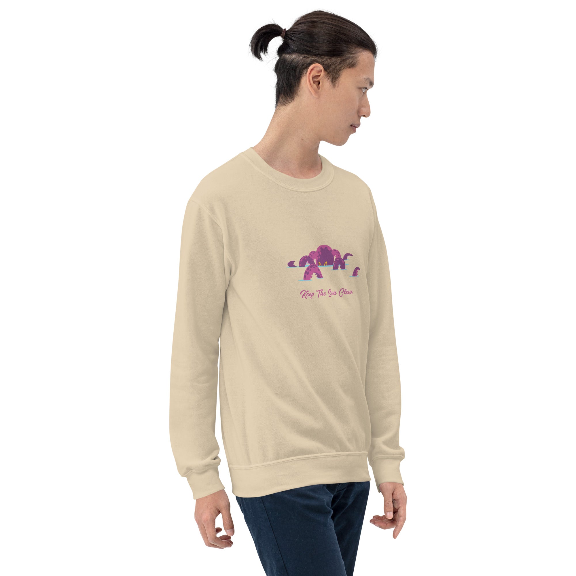 Sweat Unisexe à Col Rond Octopus Purple sur couleurs claires