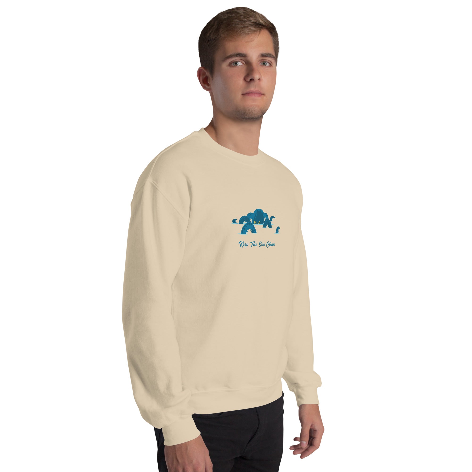 Sweat Unisexe à Col Rond Octopus Blue sur couleurs claires