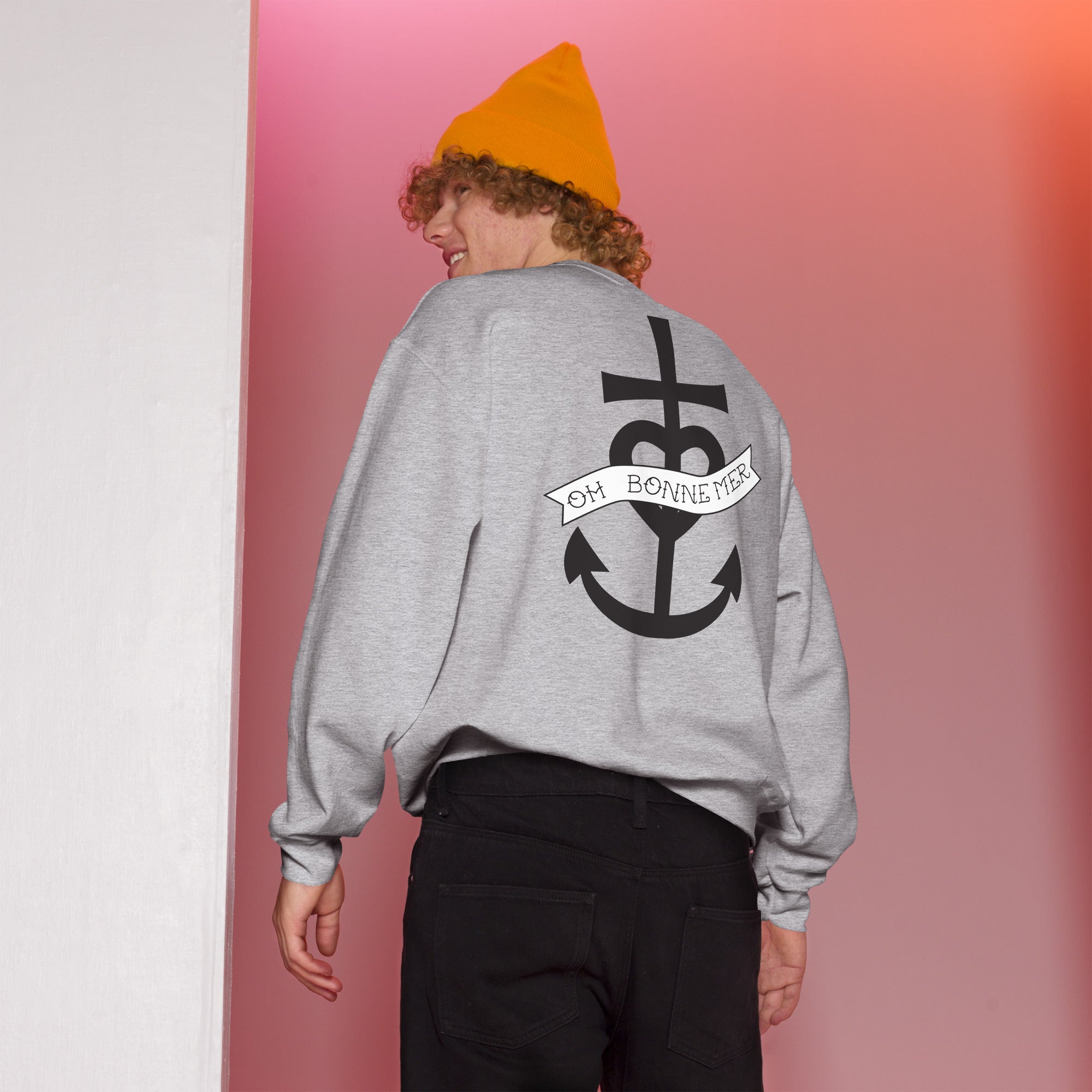 Sweat Unisexe à Col Rond Oh Bonne Mer 1 (face & dos)