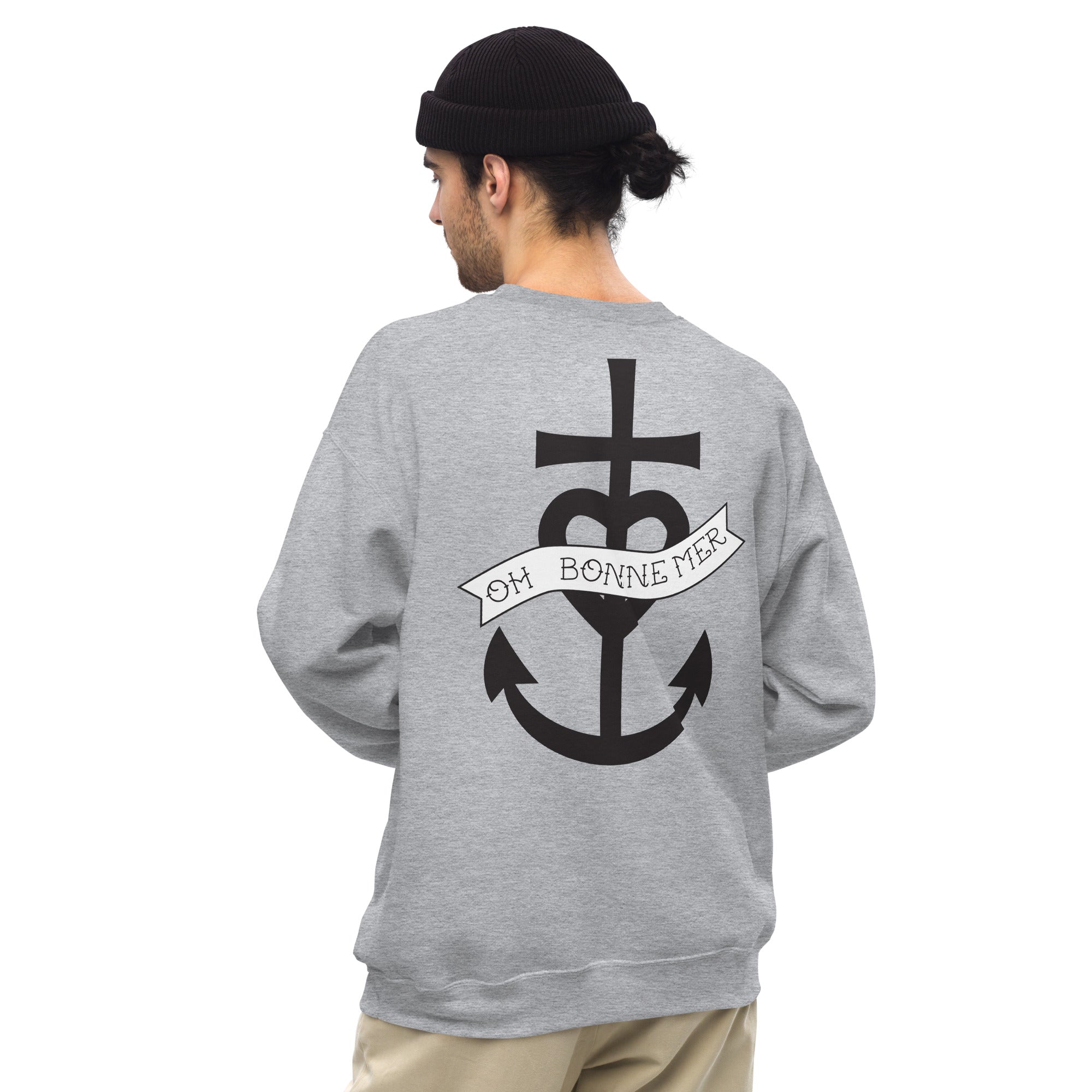 Sweat Unisexe à Col Rond Oh Bonne Mer 1 (face & dos)