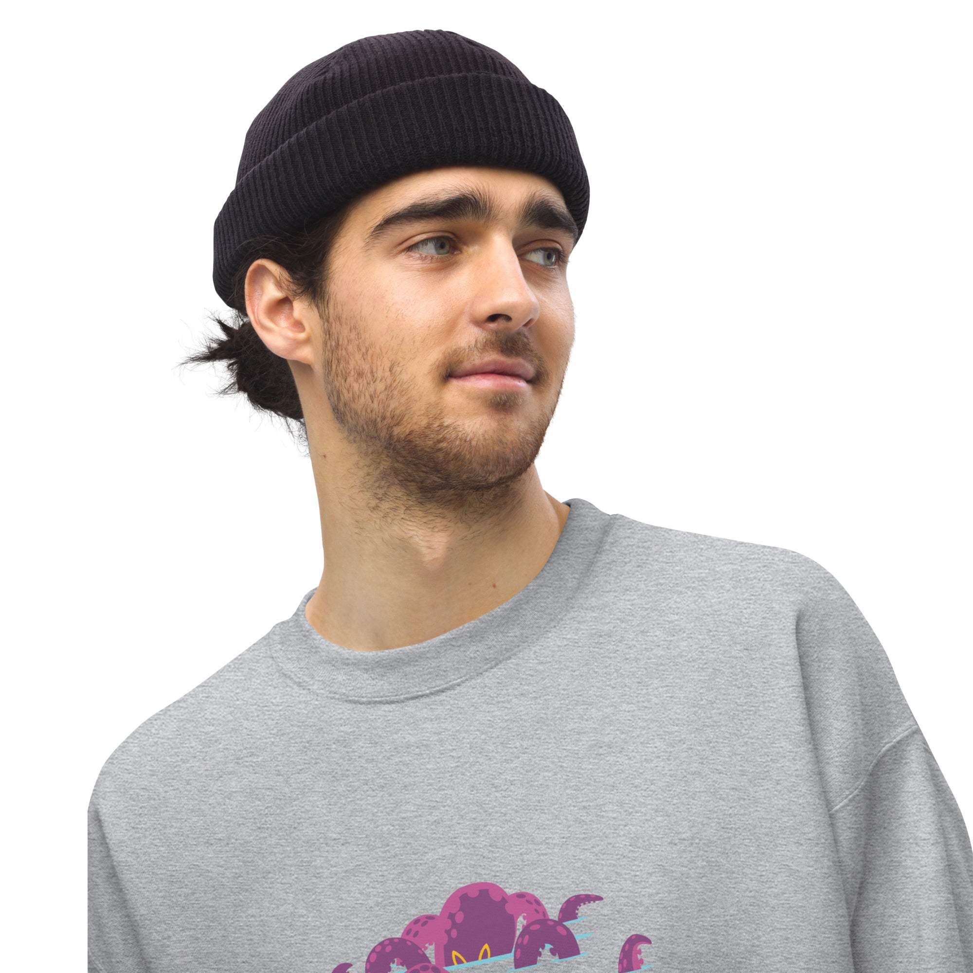 Sweat Unisexe à Col Rond Octopus Purple sur couleurs claires