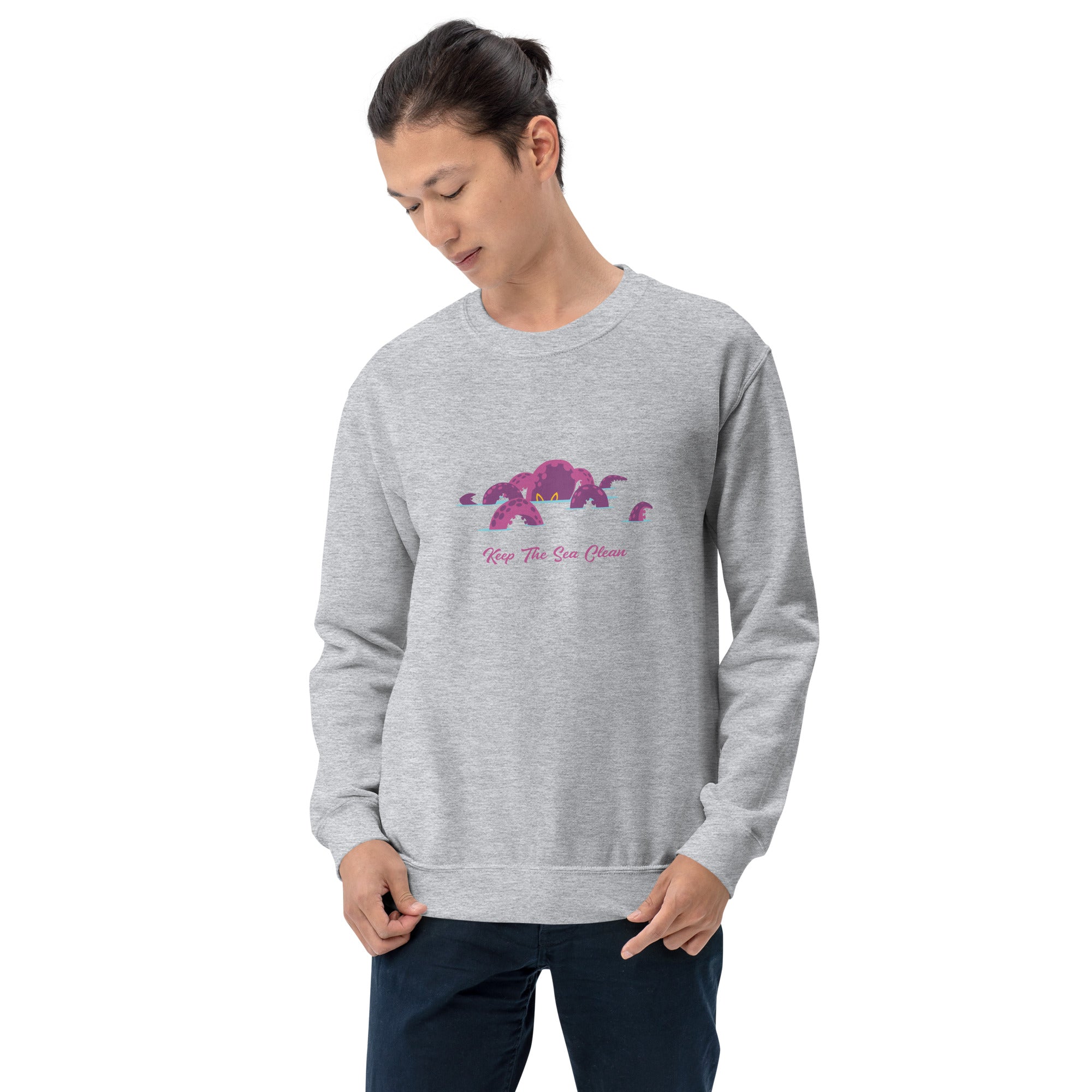Sweat Unisexe à Col Rond Octopus Purple sur couleurs claires