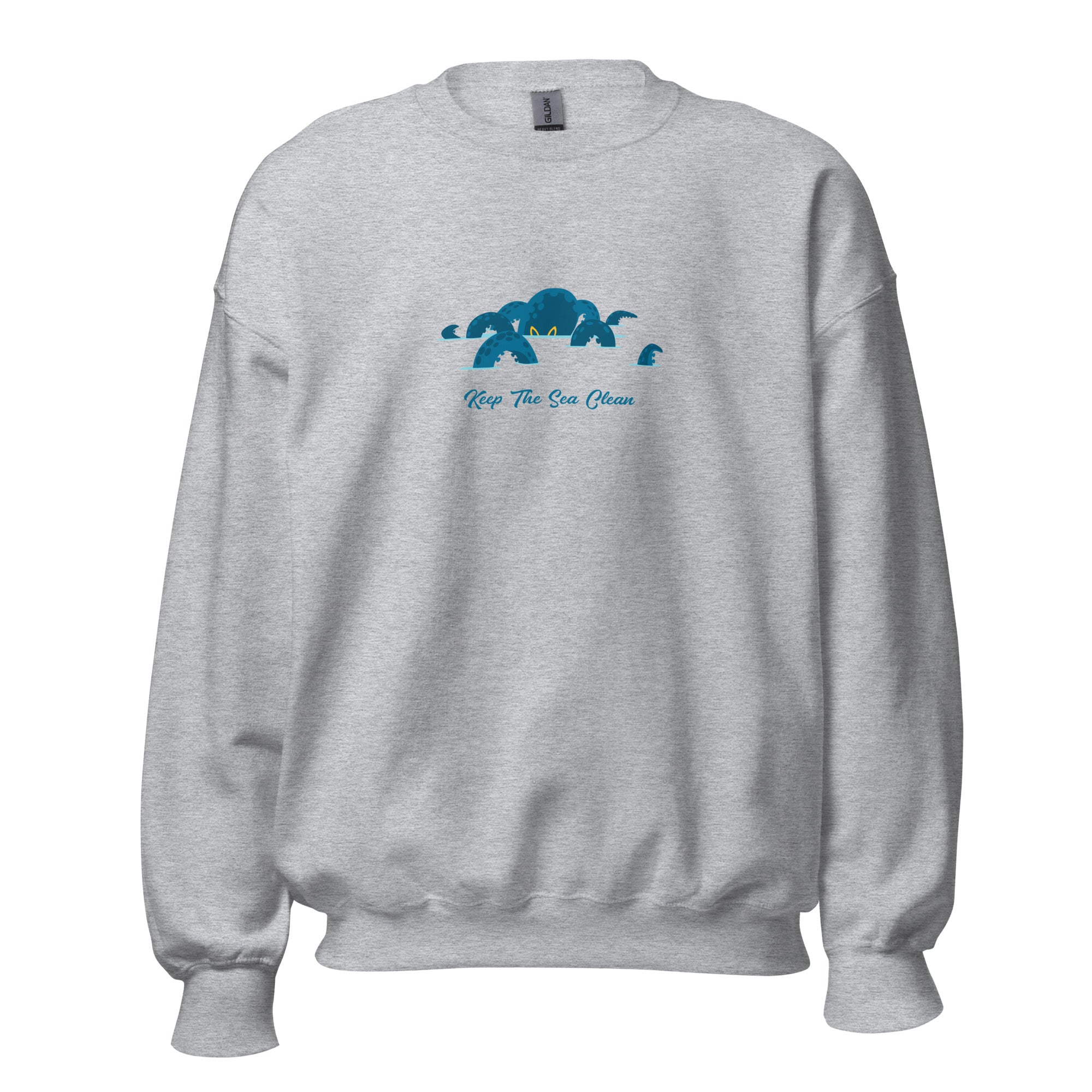 Sweat Unisexe à Col Rond Octopus Blue sur couleurs claires