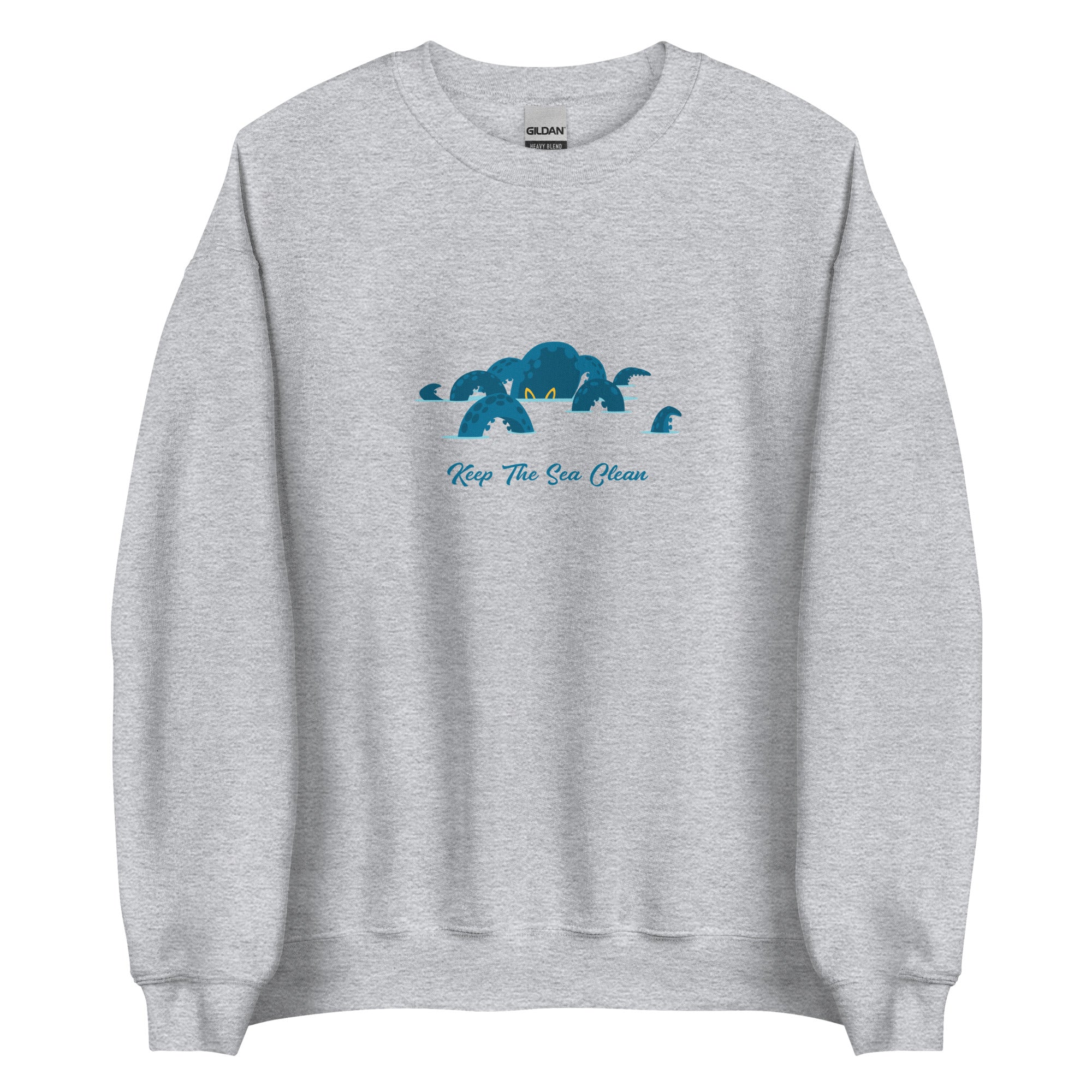 Sweat Unisexe à Col Rond Octopus Blue sur couleurs claires