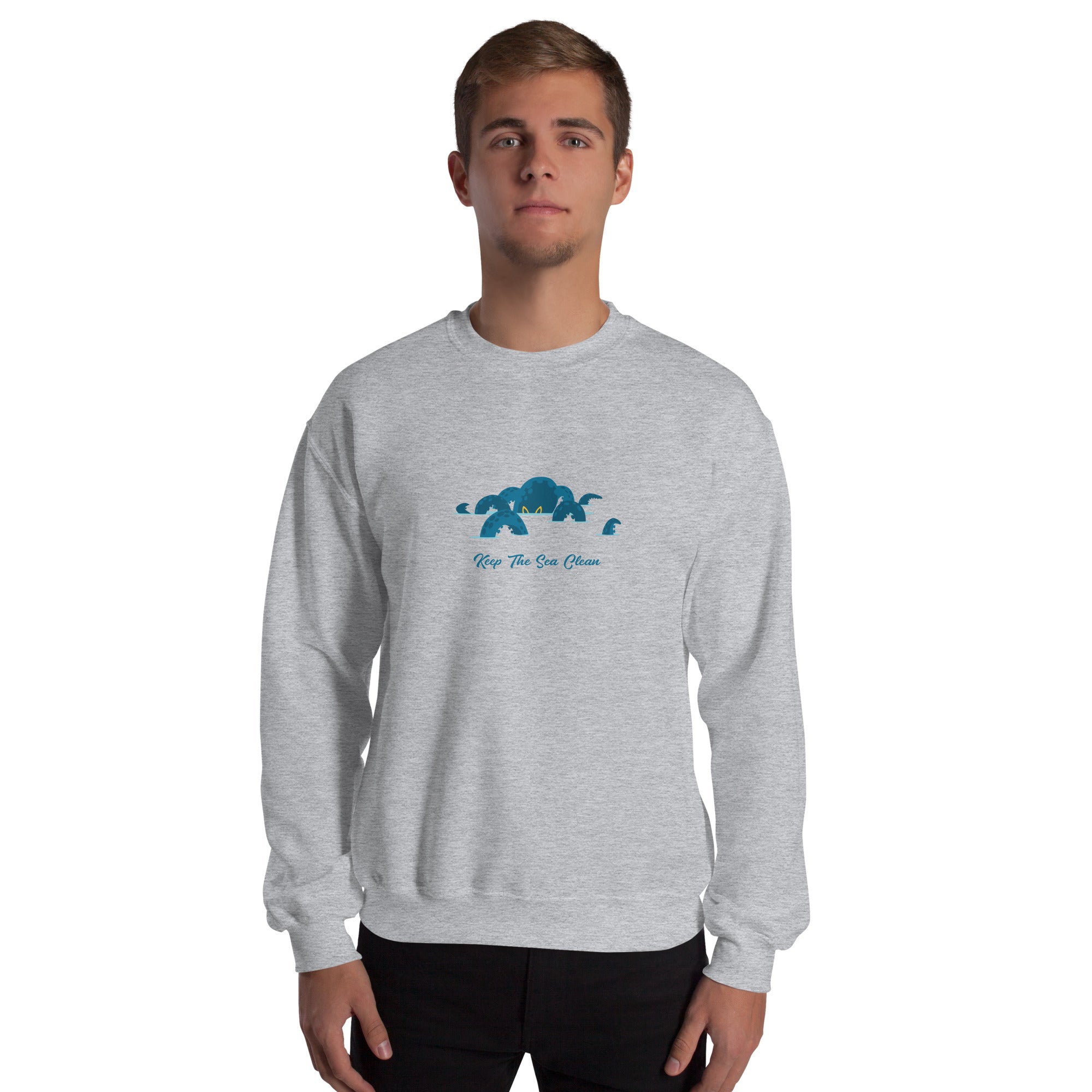Sweat Unisexe à Col Rond Octopus Blue sur couleurs claires