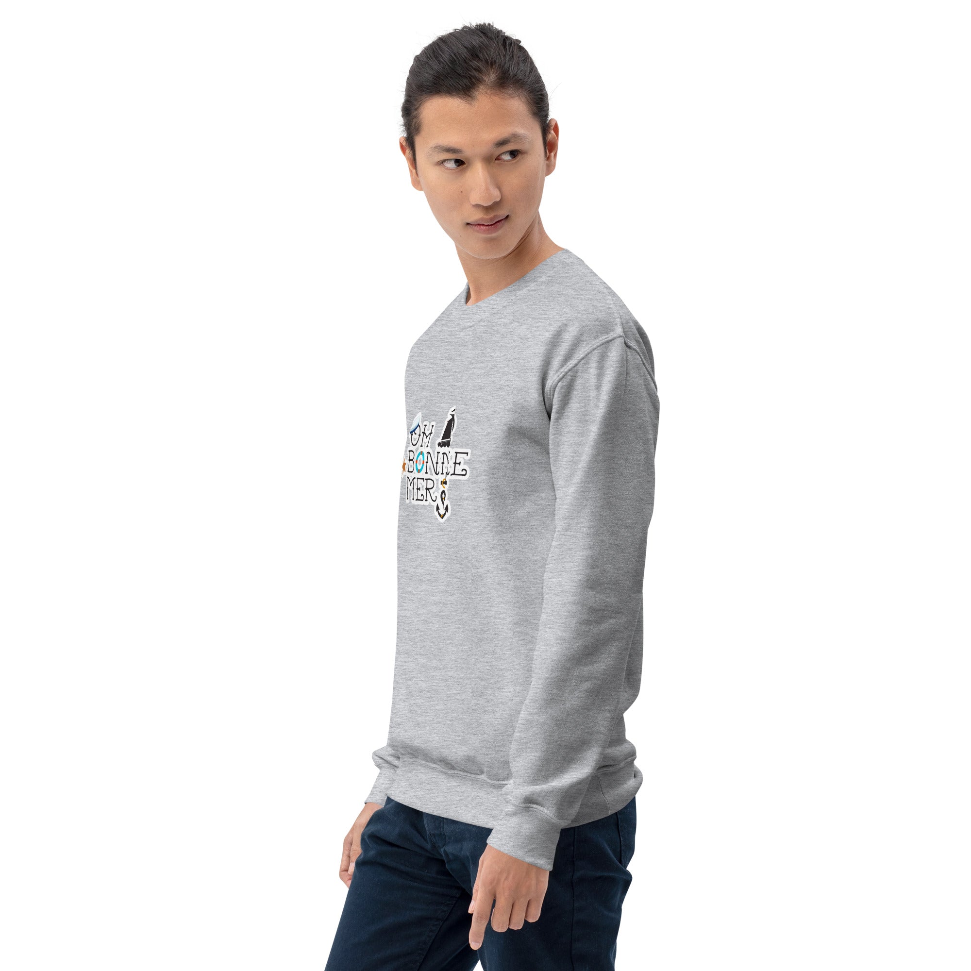 Sweat Unisexe à Col Rond Oh Bonne Mer 3 sur couleurs claires