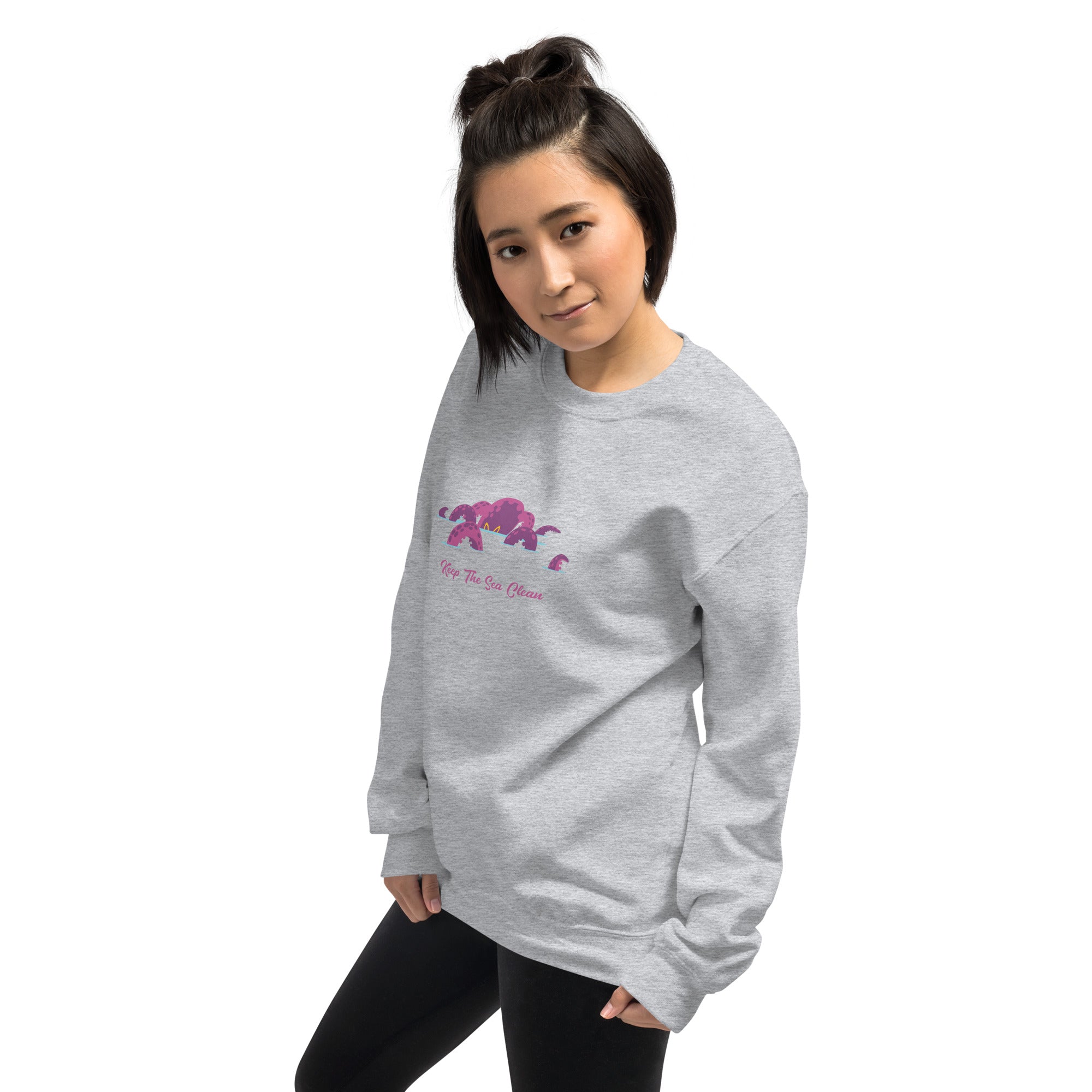 Sweat Unisexe à Col Rond Octopus Purple sur couleurs claires