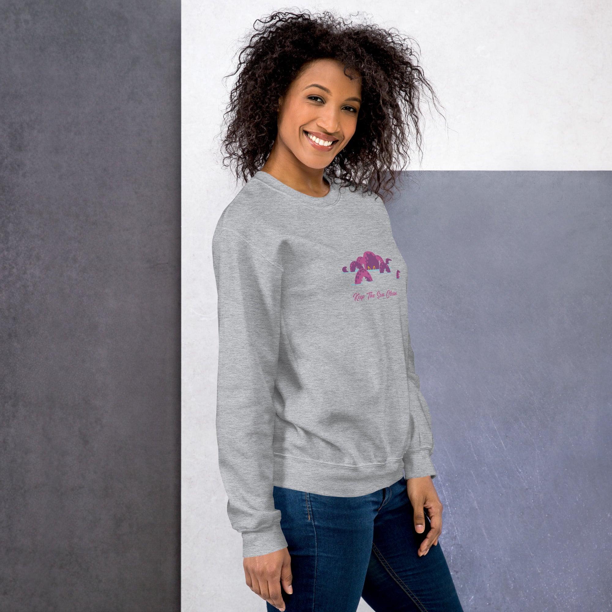 Sweat Unisexe à Col Rond Octopus Purple sur couleurs claires