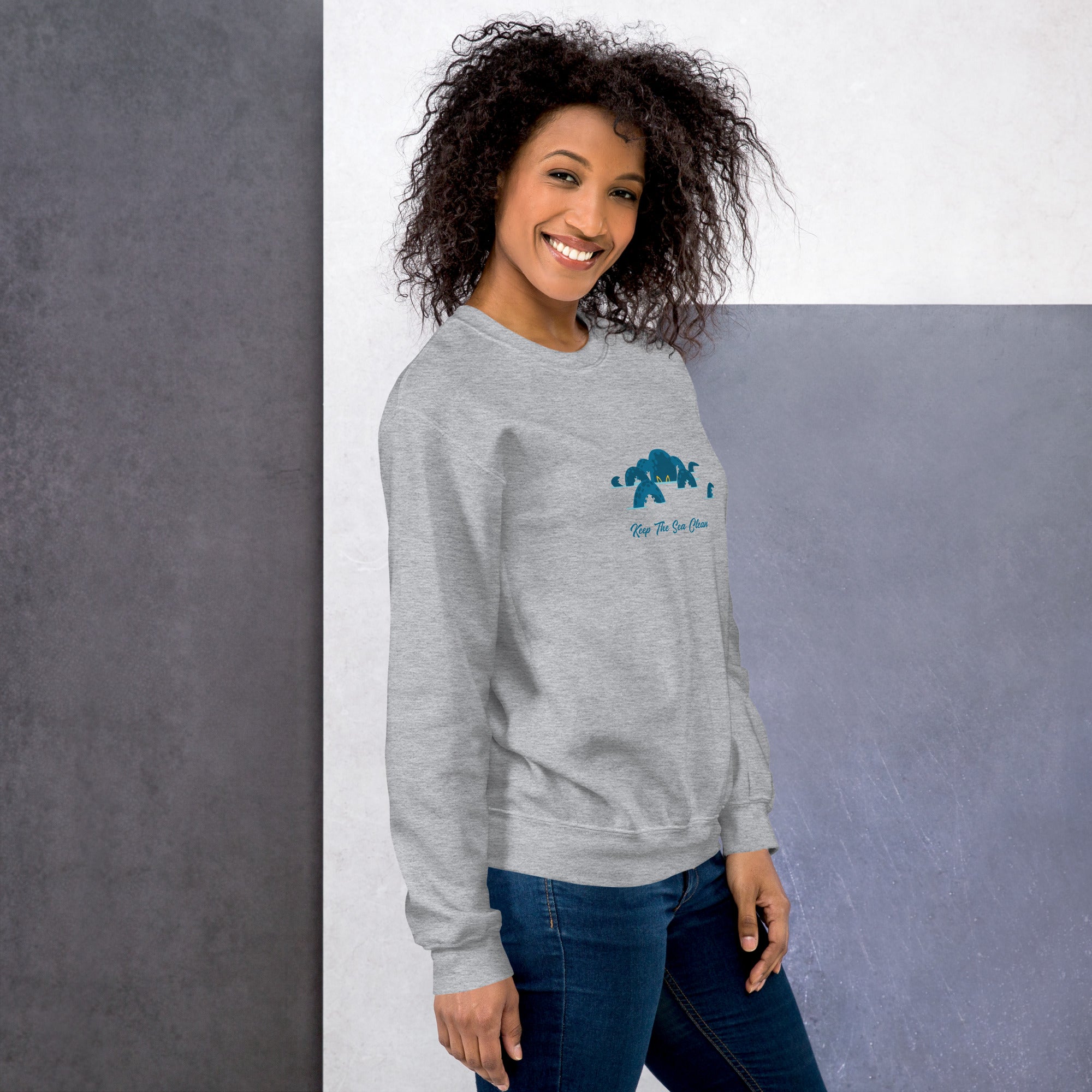 Sweat Unisexe à Col Rond Octopus Blue sur couleurs claires