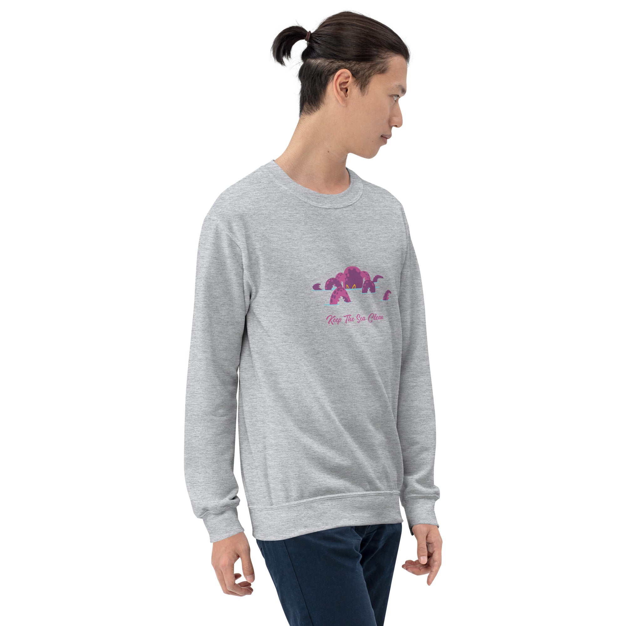 Sweat Unisexe à Col Rond Octopus Purple sur couleurs claires