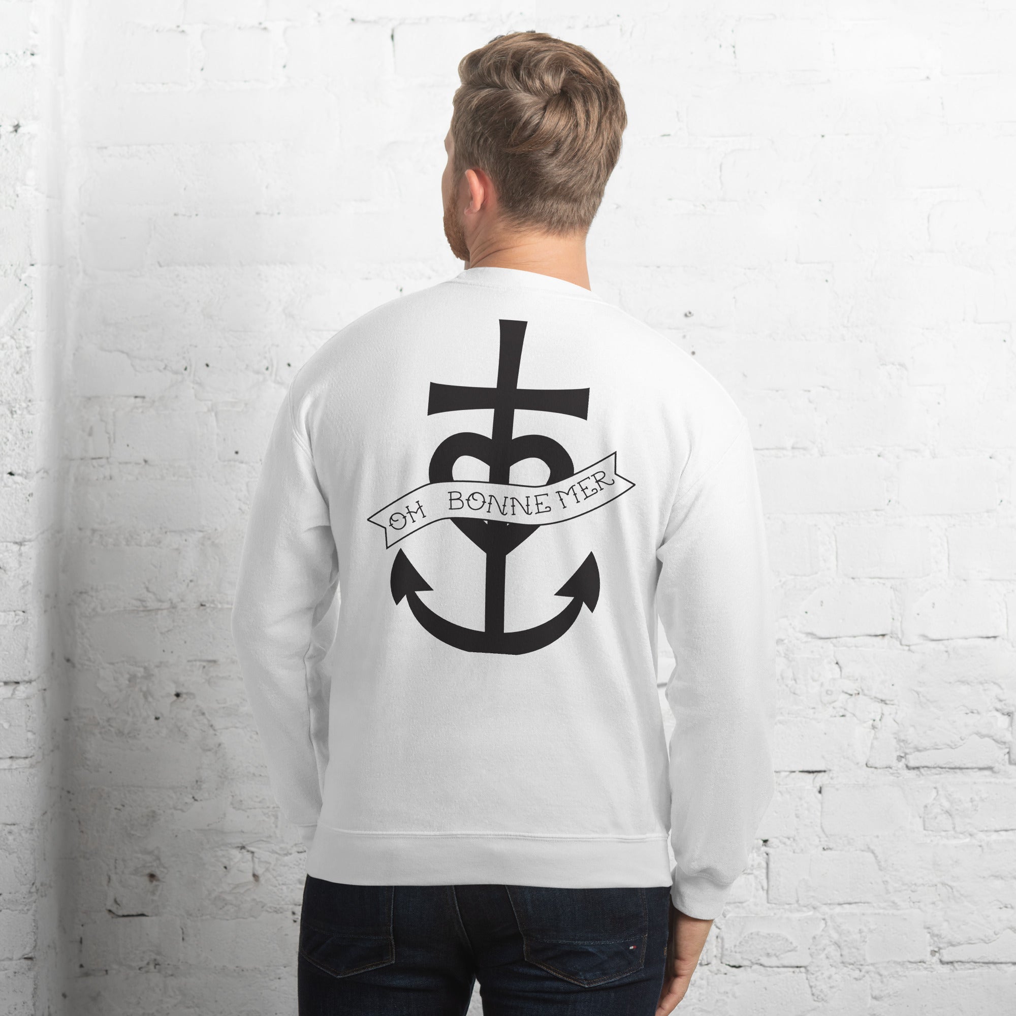 Sweat Unisexe à Col Rond Oh Bonne Mer 1 (face & dos)