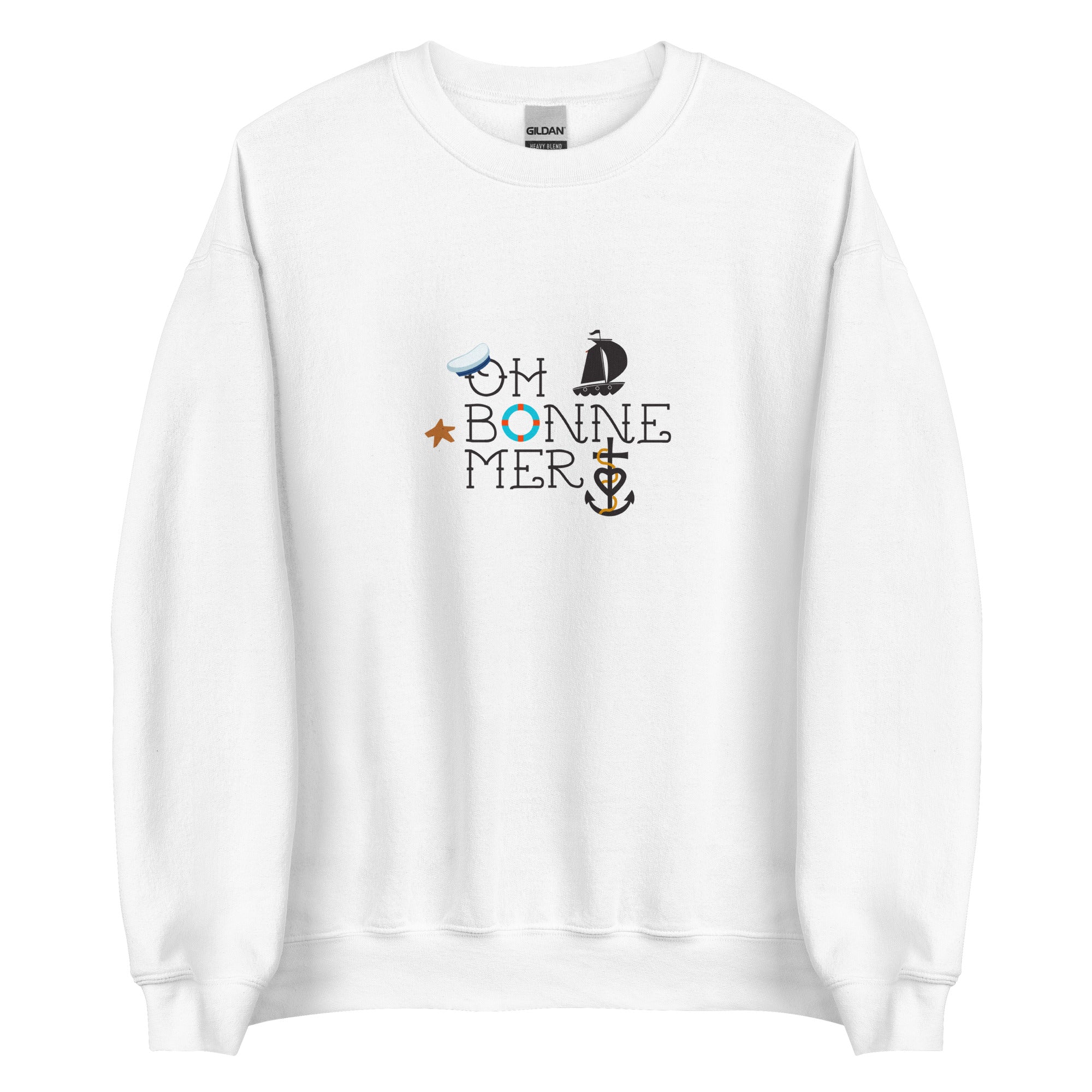Sweat Unisexe à Col Rond Oh Bonne Mer 3 sur couleurs claires