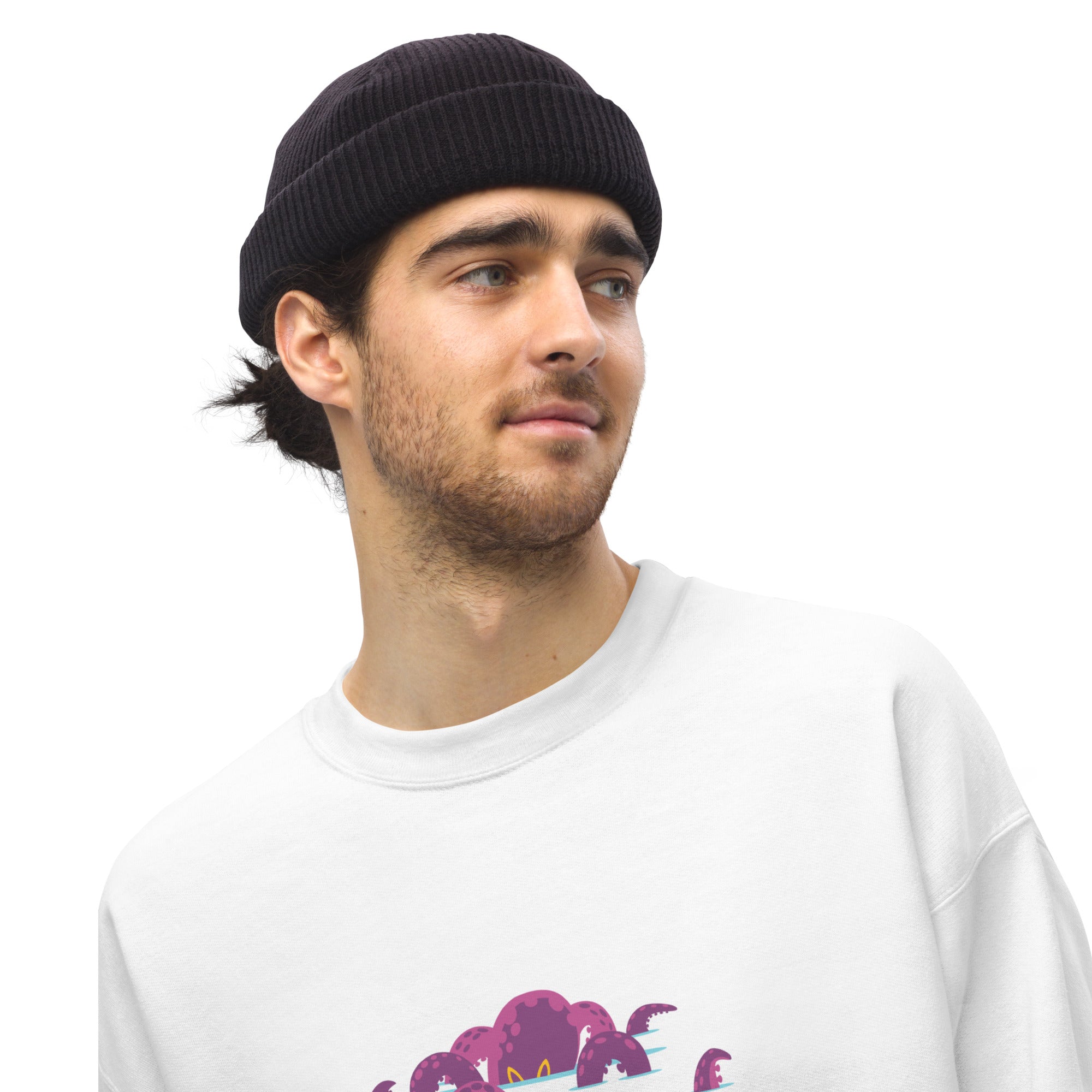 Sweat Unisexe à Col Rond Octopus Purple sur couleurs claires