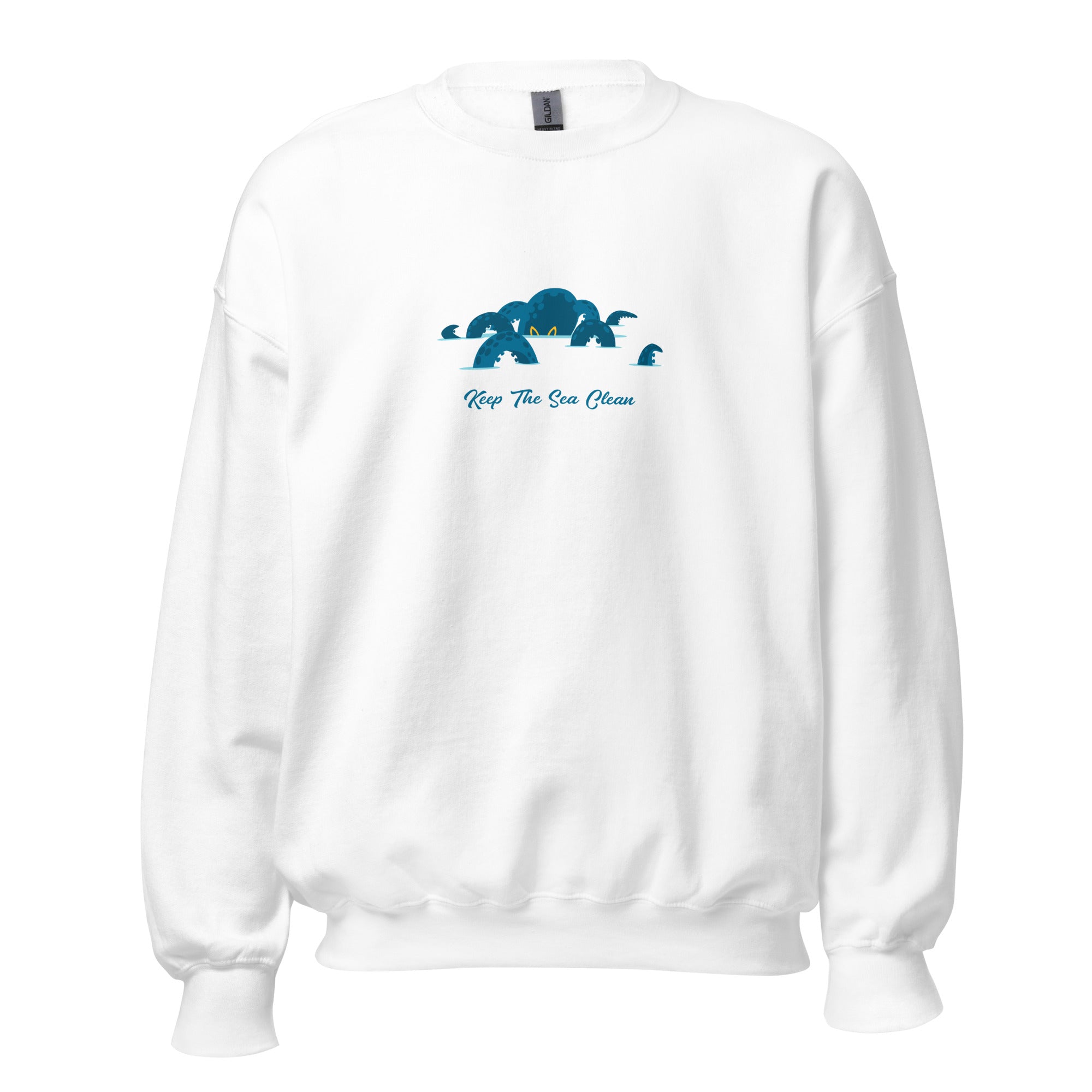 Sweat Unisexe à Col Rond Octopus Blue sur couleurs claires