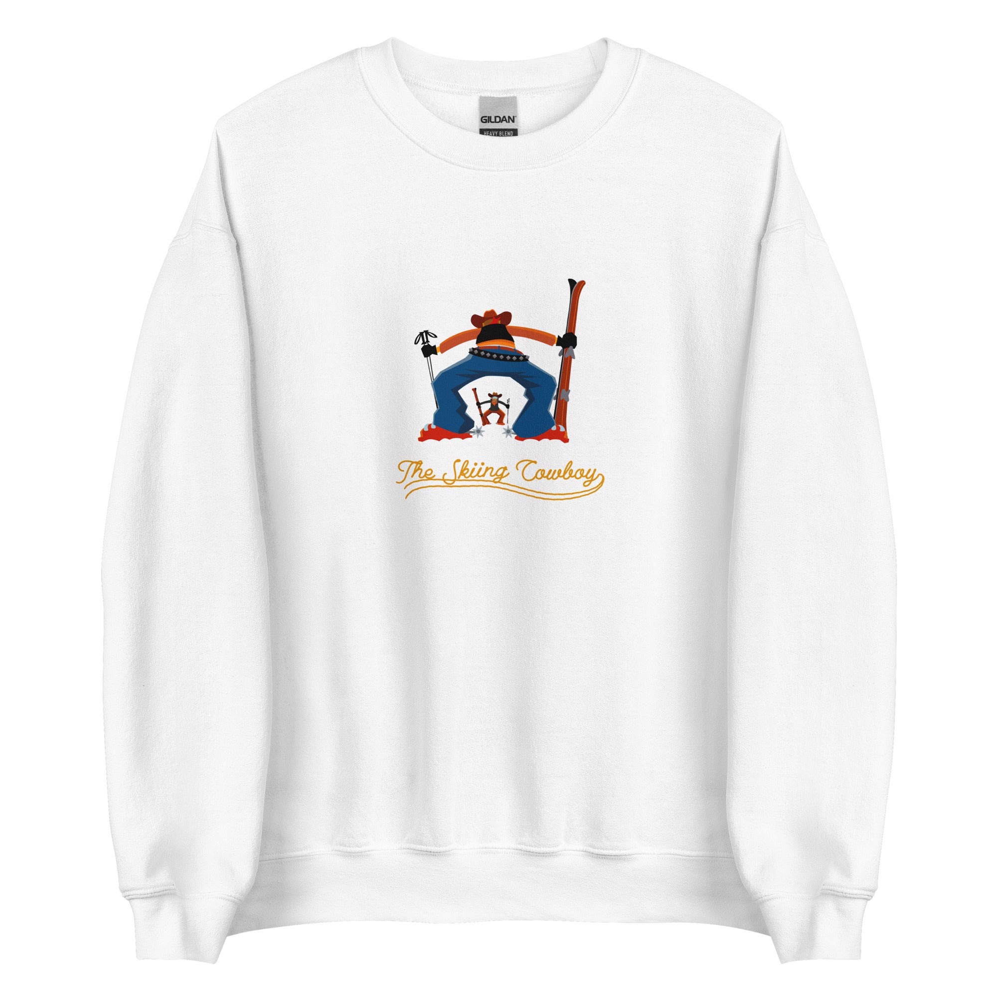 Sweat Unisexe à Col Rond Ski Fight at OK Corral Outline sur couleurs claires