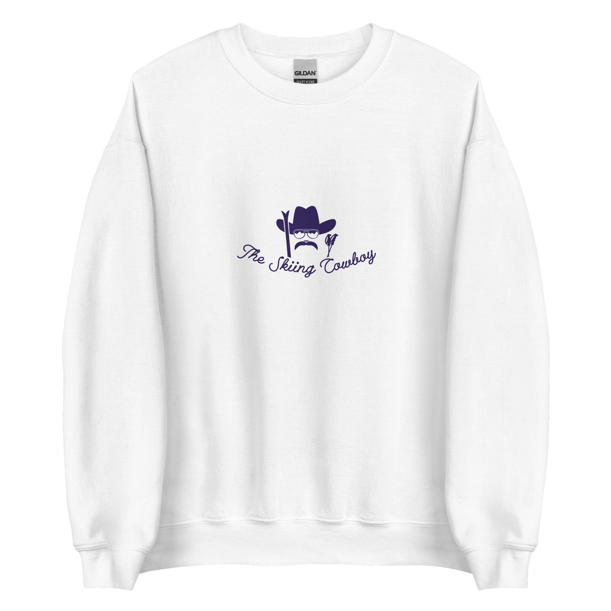 Sweat Unisexe à Col Rond Skiing Cowboy & Ski Fight at OK Corral Silhouette sur couleurs claires (face & dos)